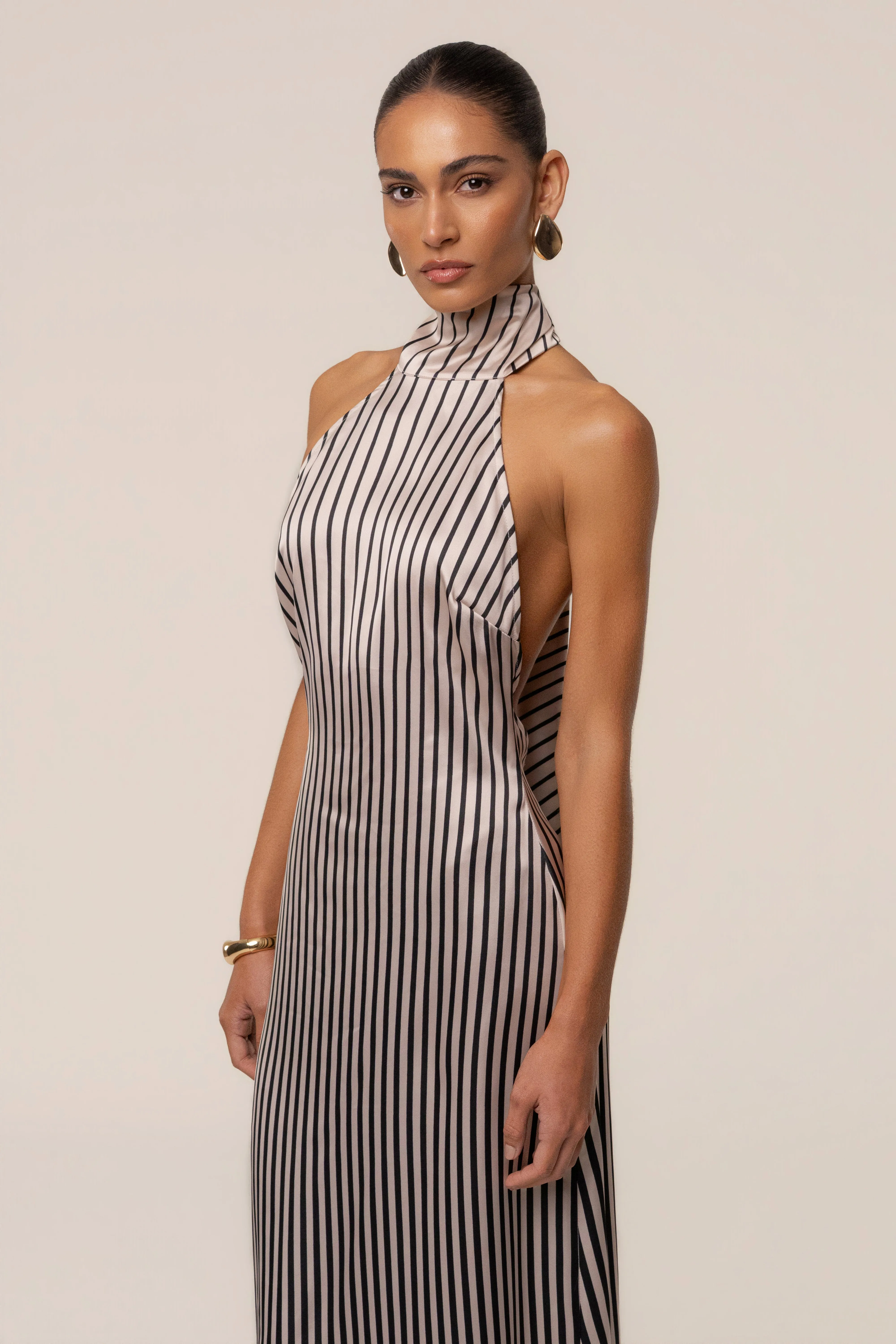 Ivory Gleam Striped Maxi Dress sold by JLUXLABEL product image thumbnail 4
