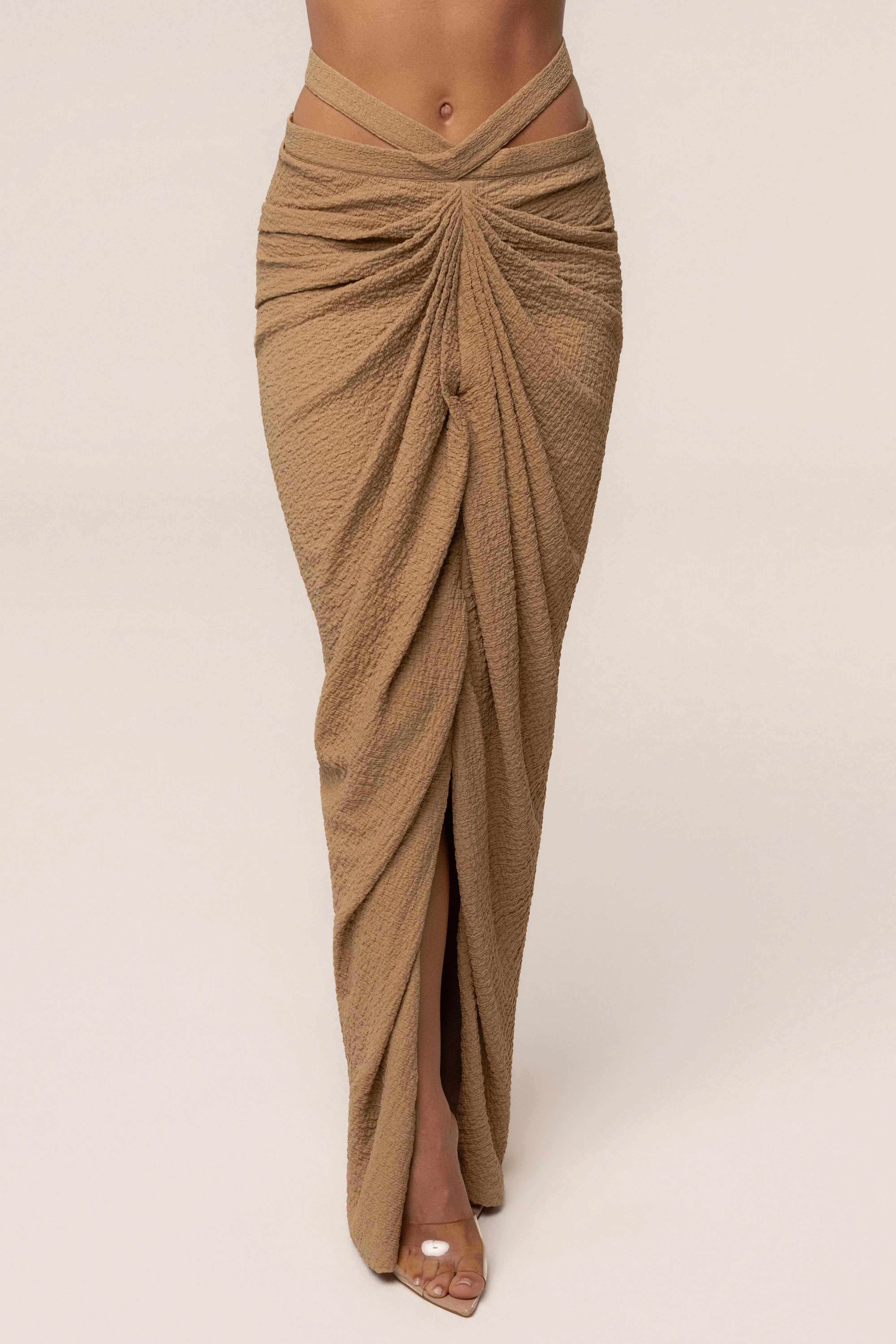 Beige Cabana Slit Maxi Skirt sold by JLUXLABEL product image thumbnail 2