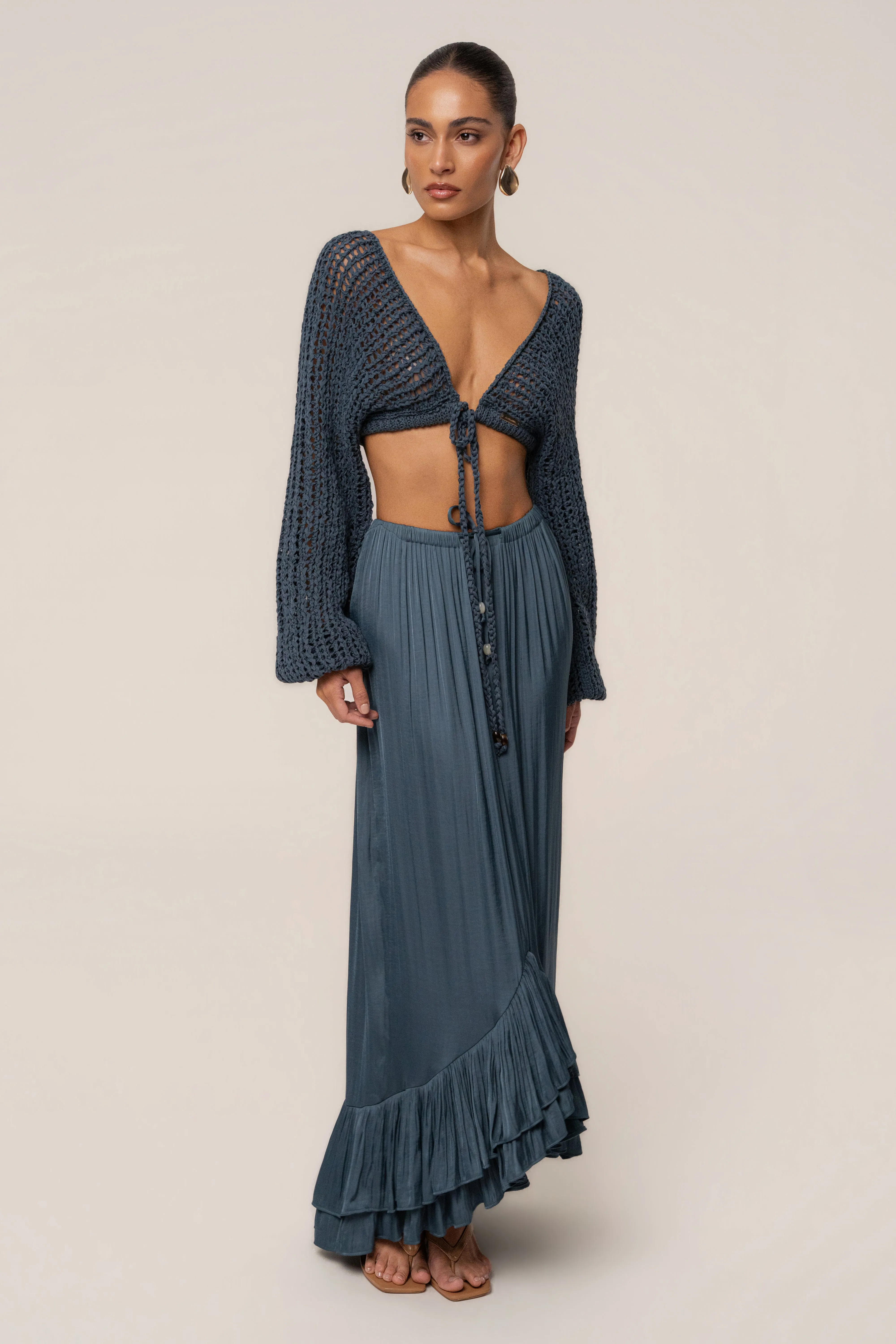 Teal Sun And Sand Maxi Skirt sold by JLUXLABEL product image thumbnail 4