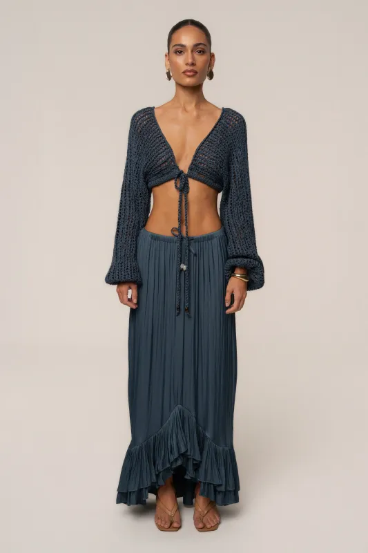 Teal Sun And Sand Maxi Skirt made by JLUXLABEL