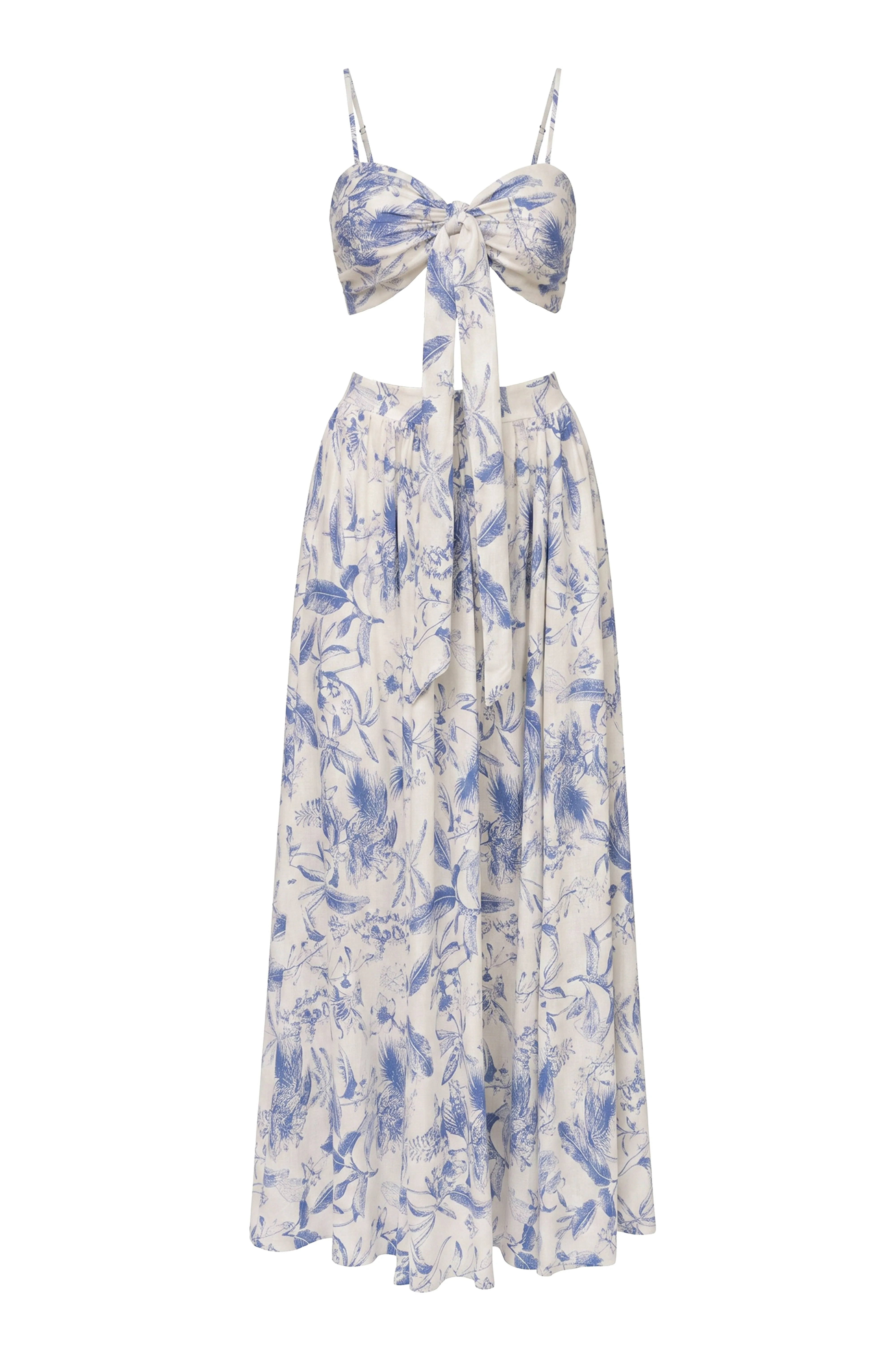 Blue Abstract Blooming Garden Skirt Set sold by JLUXLABEL product image thumbnail 2