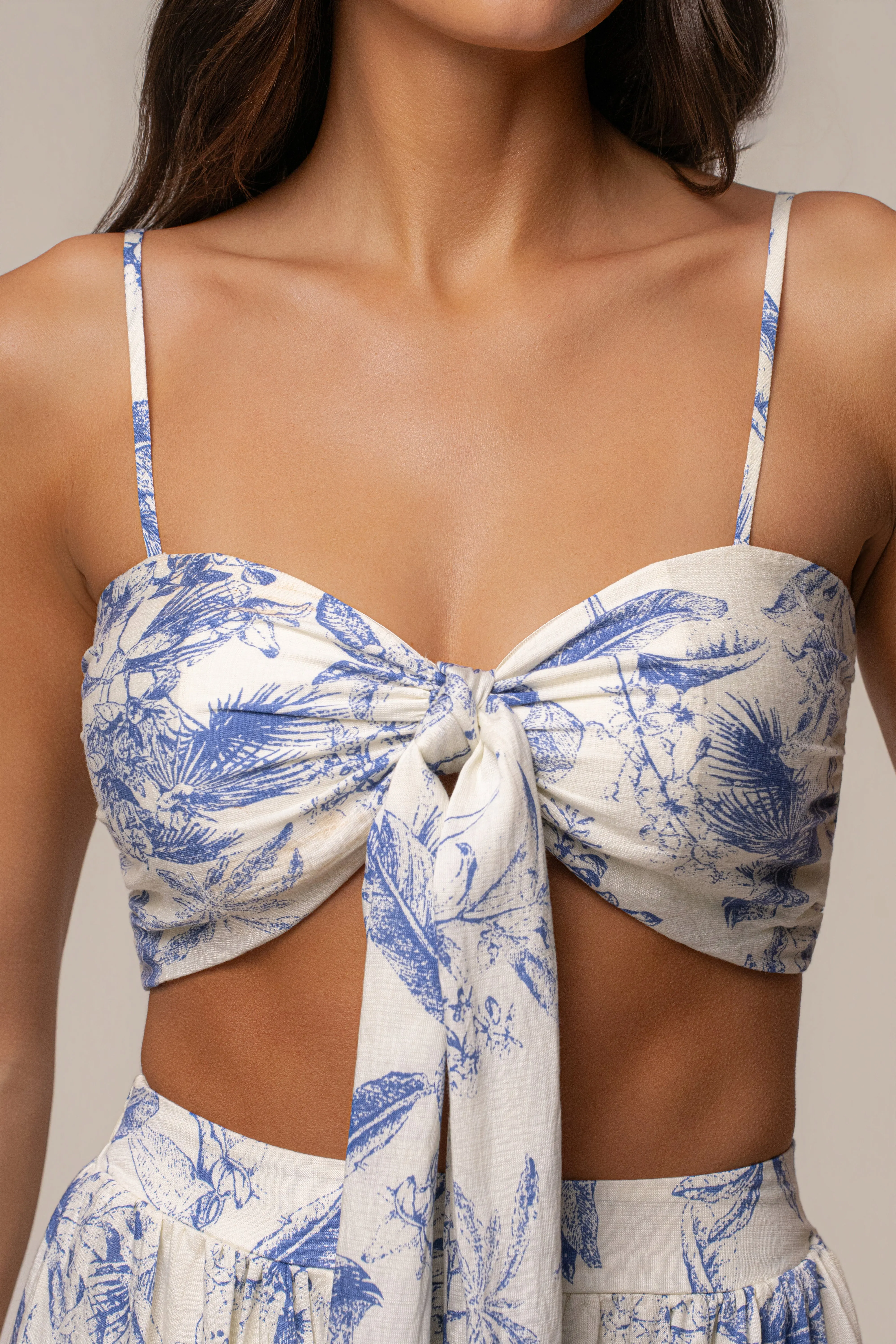 Blue Abstract Blooming Garden Skirt Set sold by JLUXLABEL product image thumbnail 3