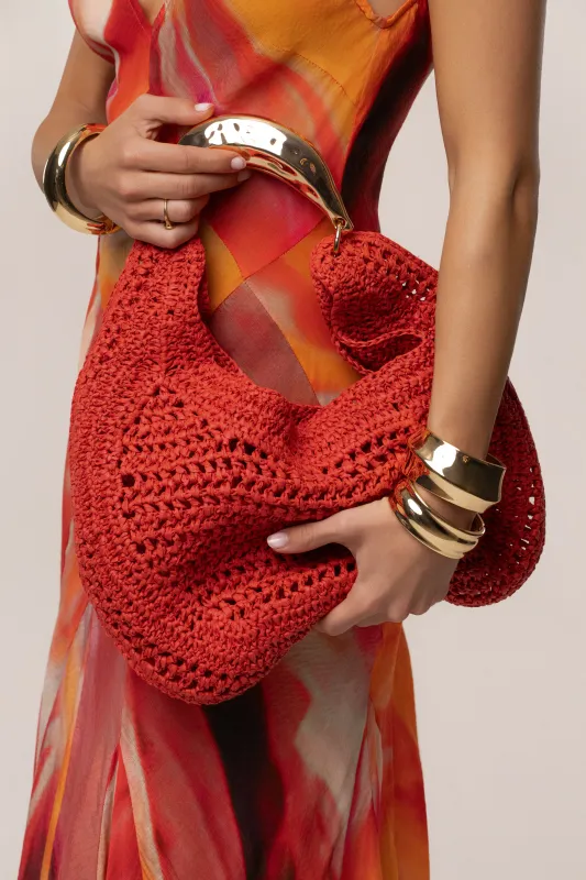 Red Seaside Woven Bag made by JLUXLABEL