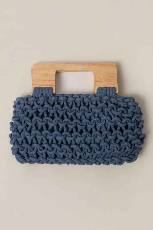 Blue Coastal Weave Shoulder Bag made by JLUXLABEL