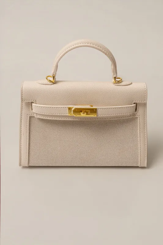 White Defined Canvas Mini Bag made by JLUXLABEL