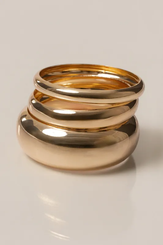 Gold Everyday Stack Bangle Set made by JLUXLABEL