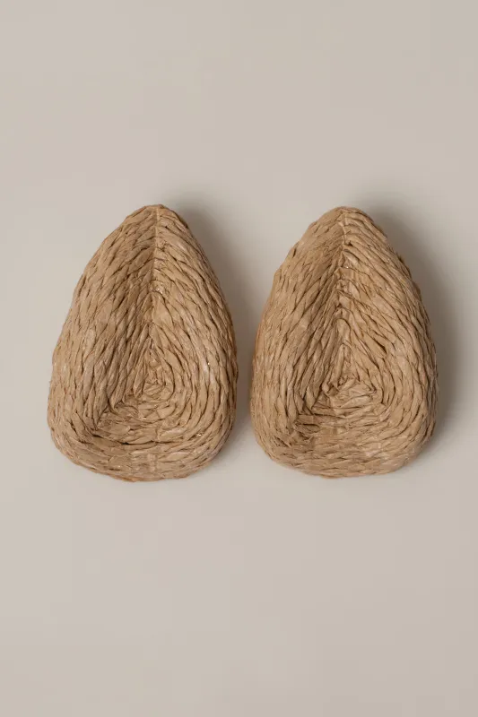 Brown Beach Club Raffia Earrings made by JLUXLABEL