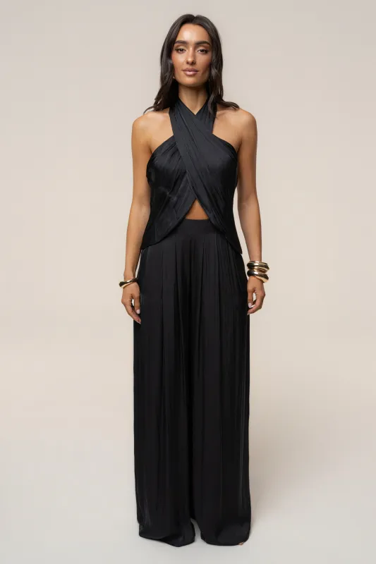 Black Core Form Halter Top made by JLUXLABEL
