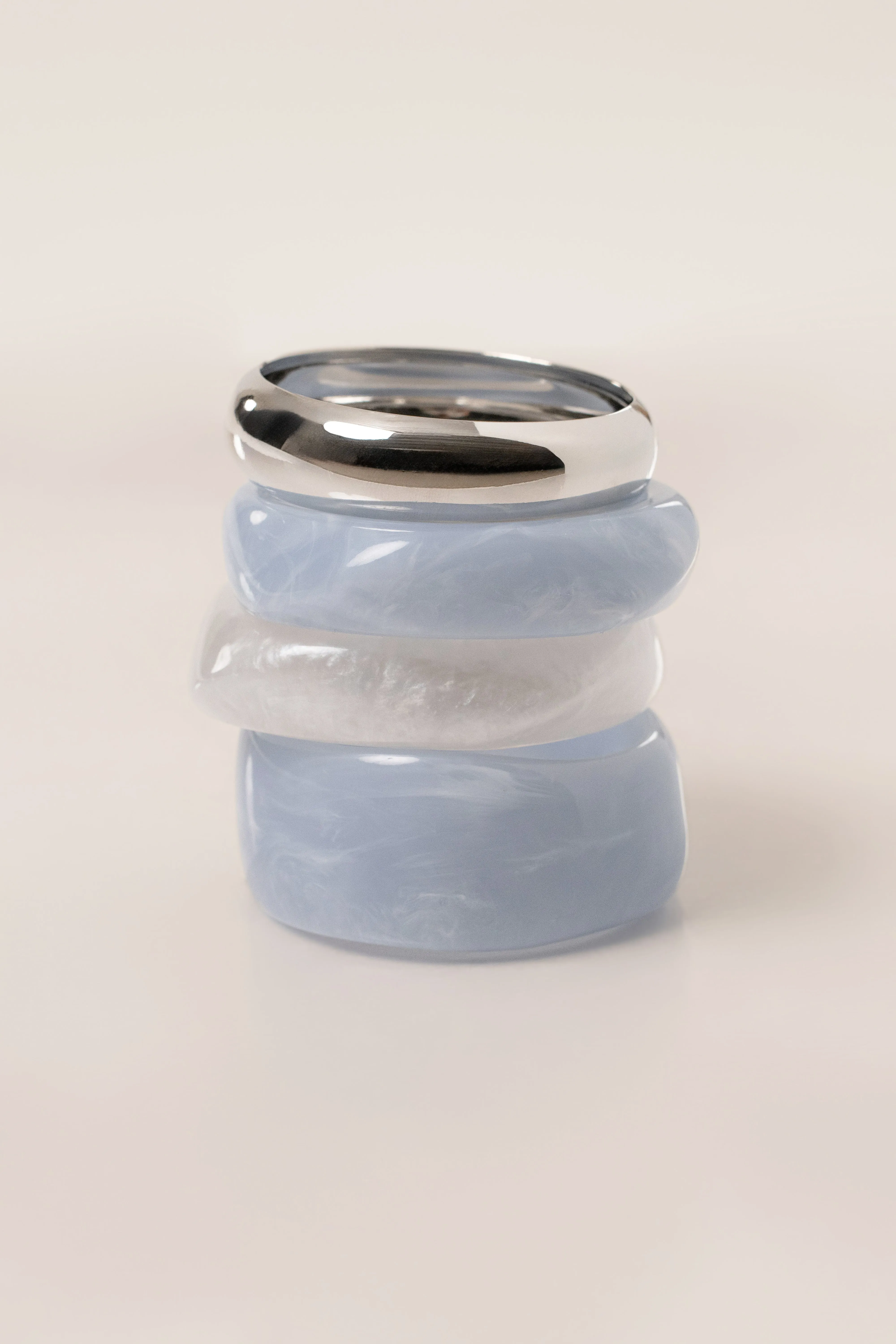 Blue Marbled Resin Bangle Set sold by JLUXLABEL