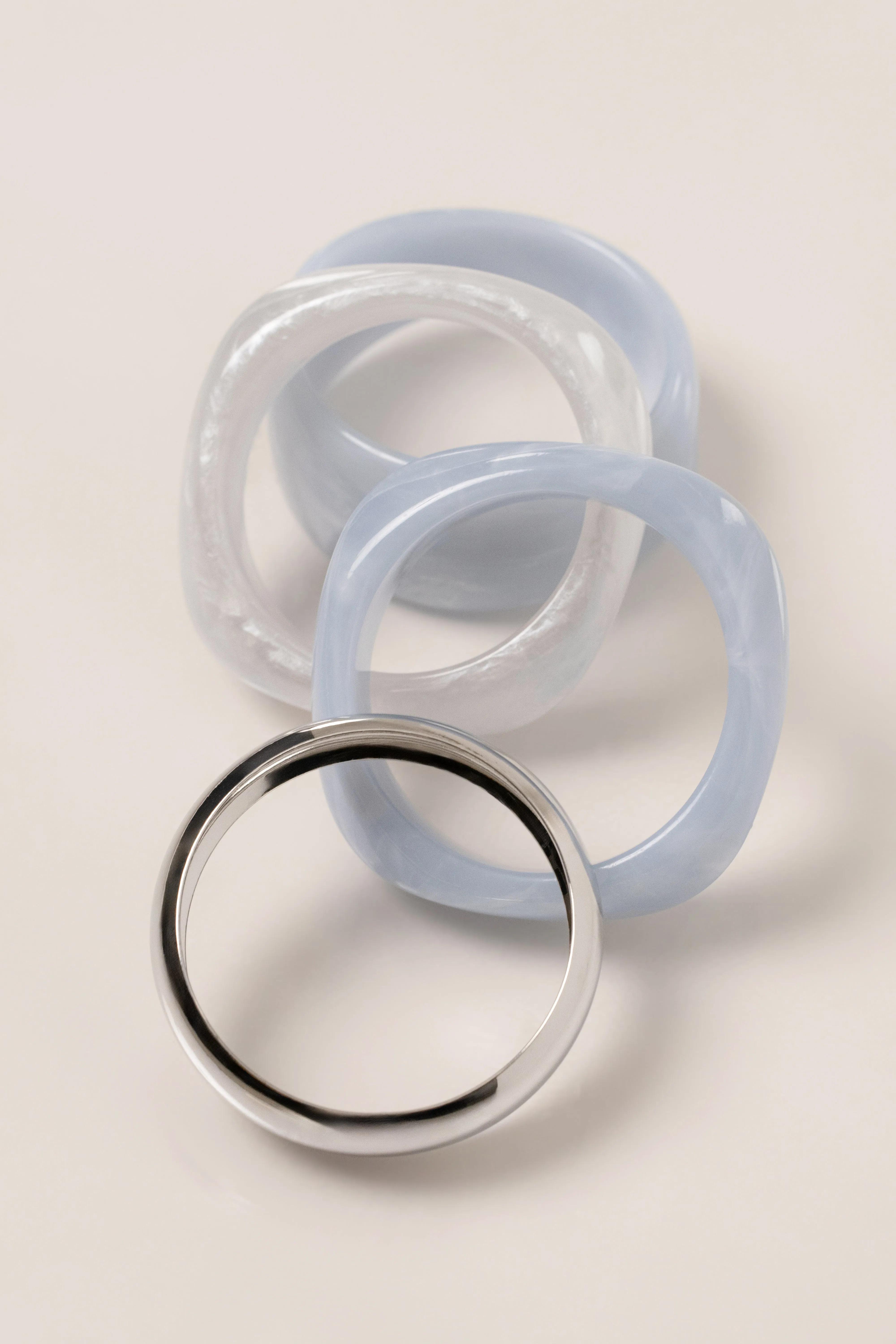 Blue Marbled Resin Bangle Set sold by JLUXLABEL product image thumbnail 2