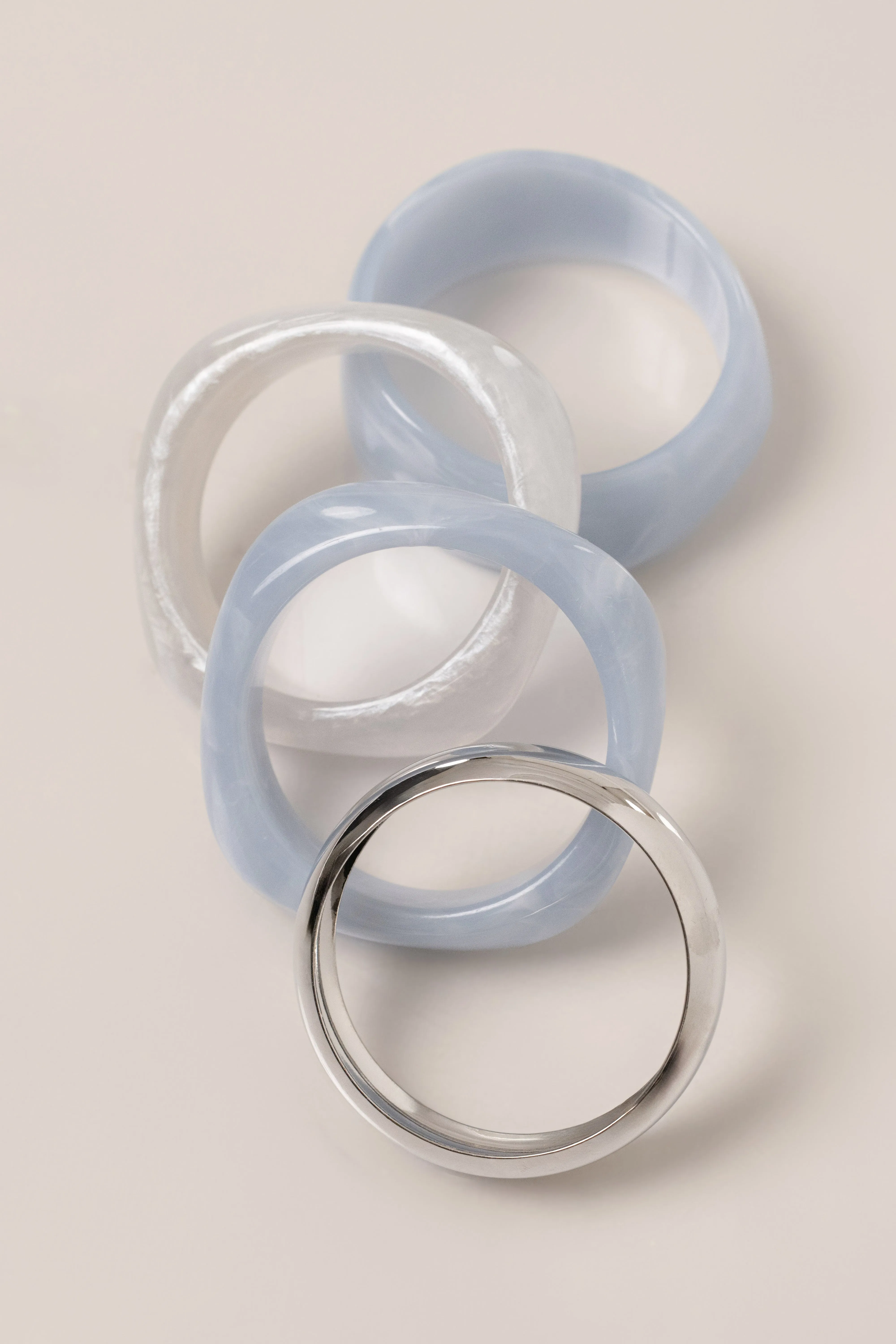 Blue Marbled Resin Bangle Set sold by JLUXLABEL product image thumbnail 3