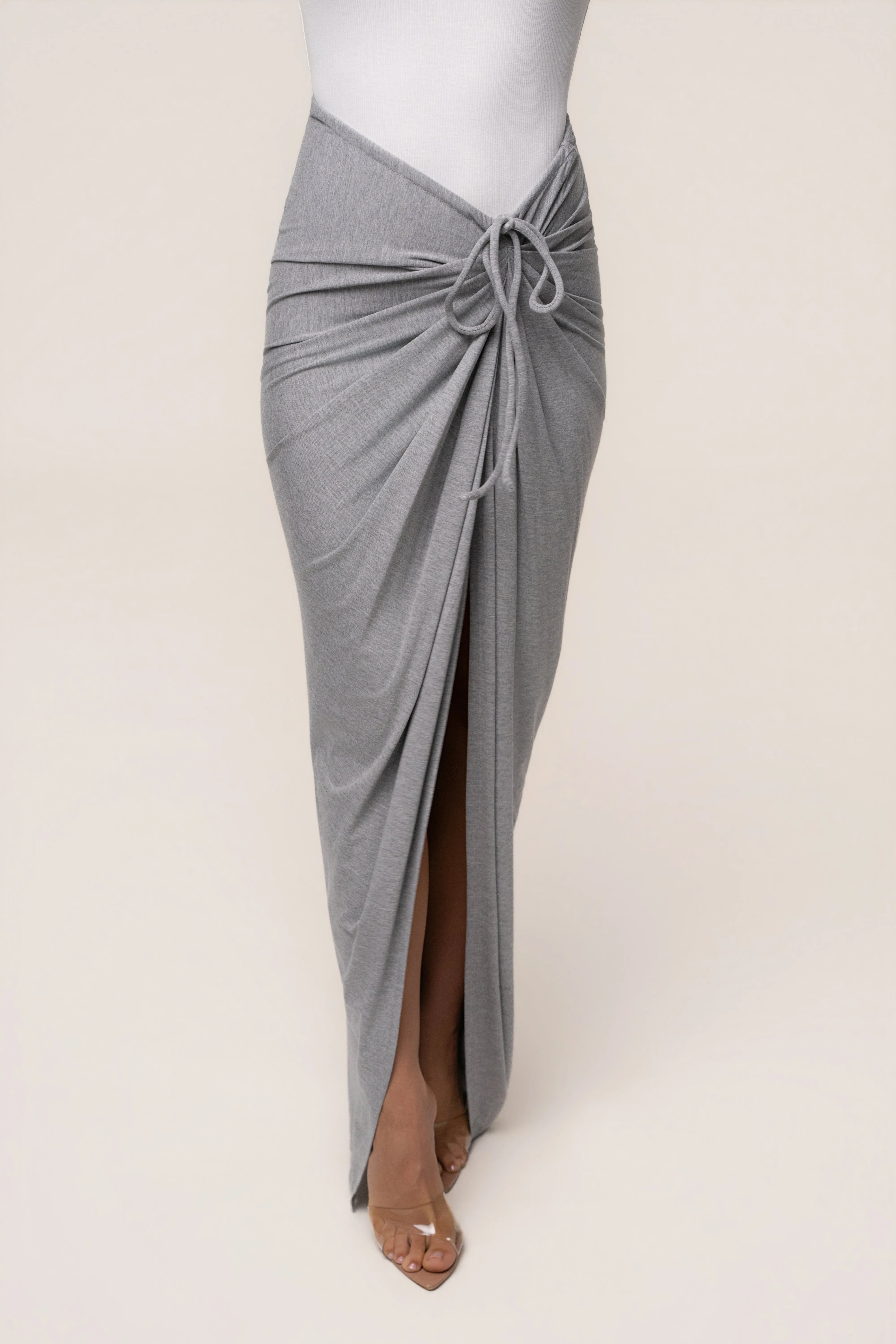 Heather Grey Island Drape Maxi Skirt sold by JLUXLABEL product image thumbnail 2