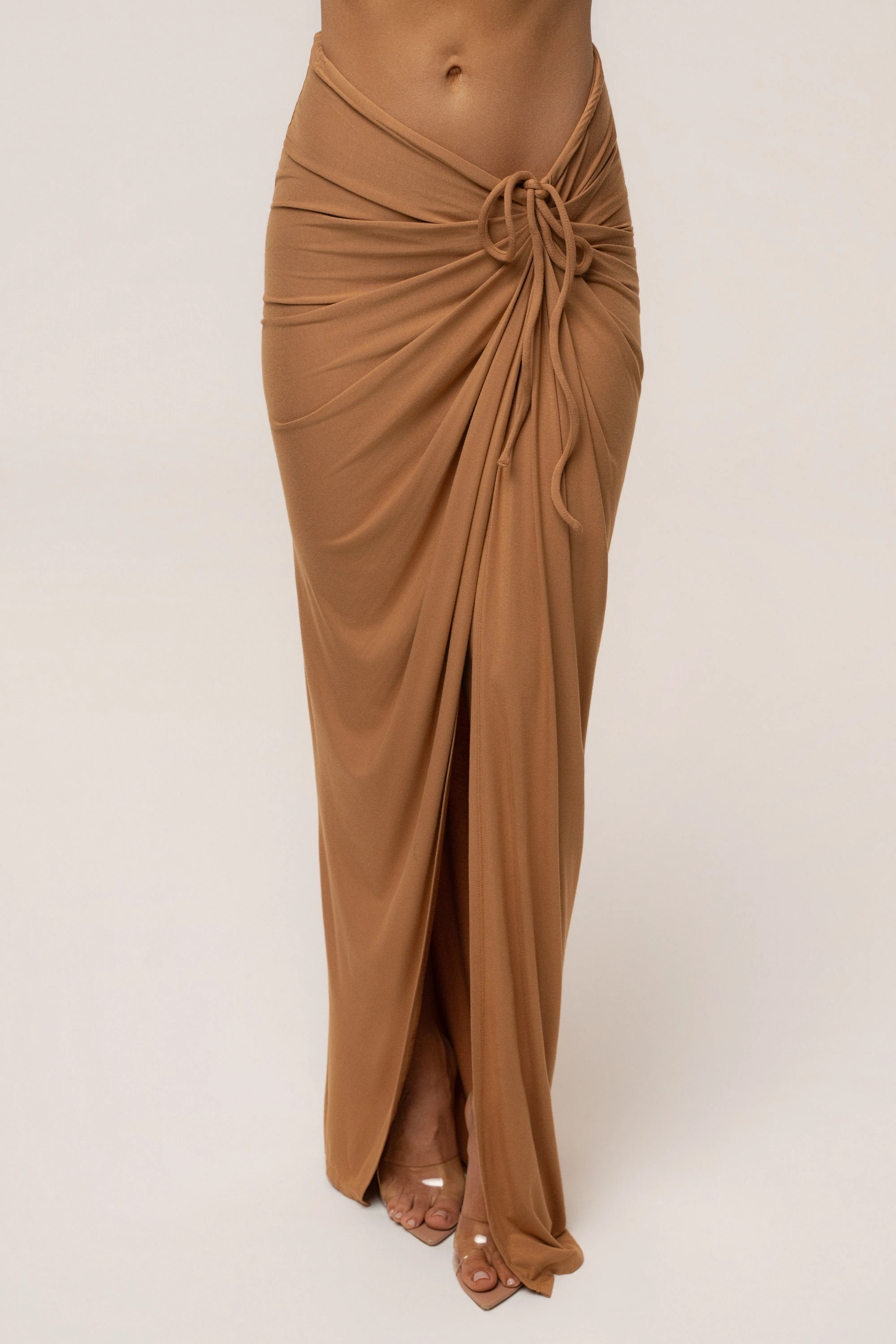 Tan Island Drape Maxi Skirt sold by JLUXLABEL product image thumbnail 2