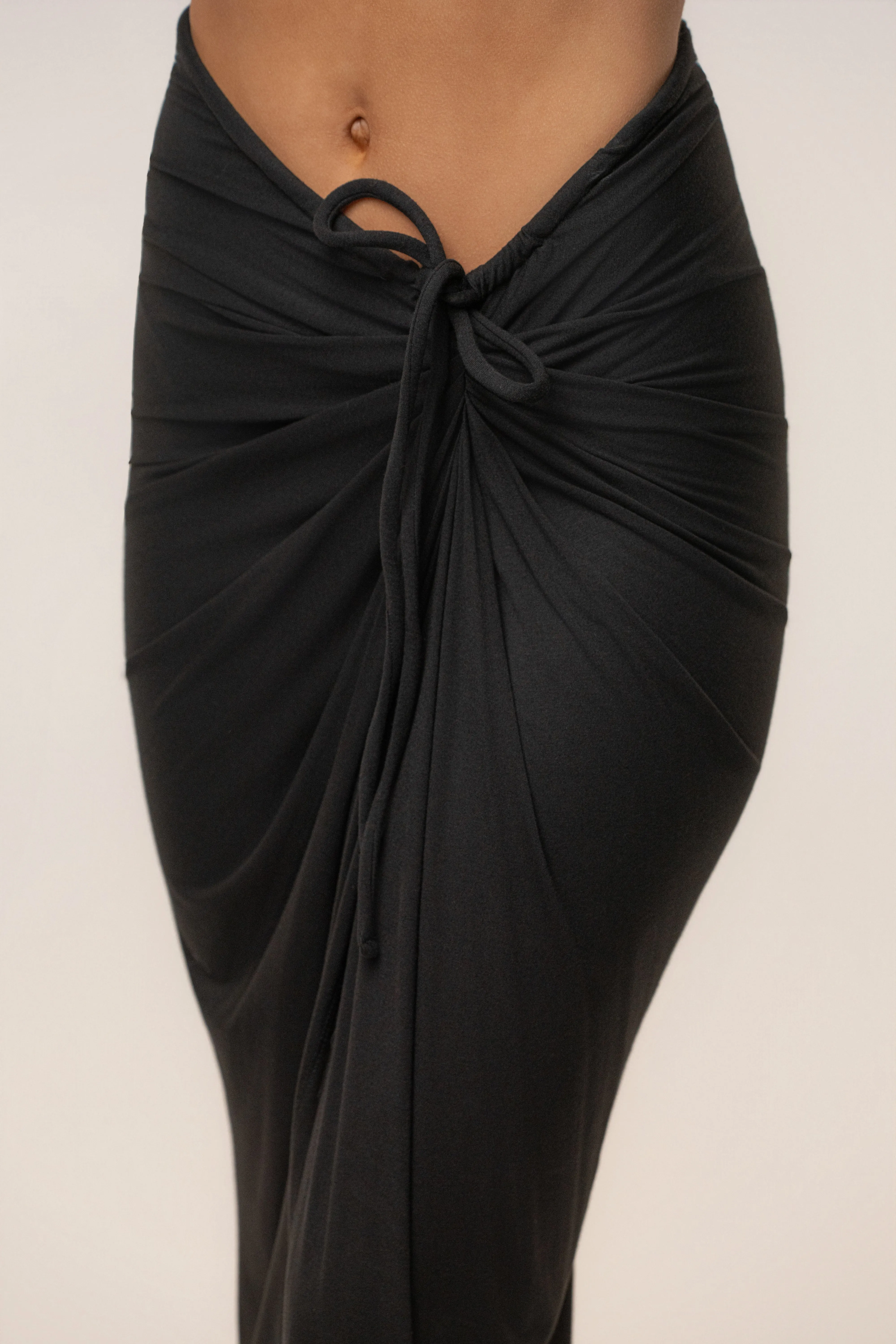Black Island Drape Maxi Skirt sold by JLUXLABEL product image thumbnail 3