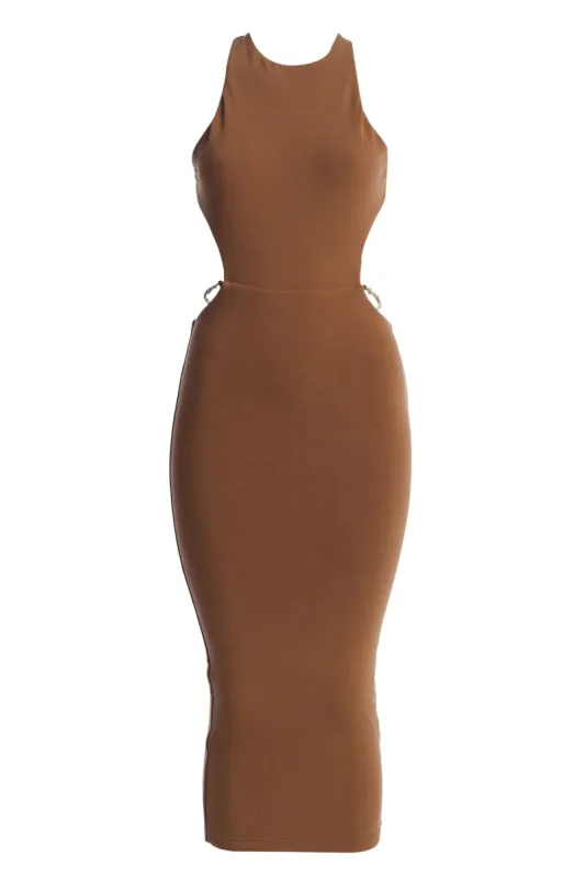 Pecan Empress Midi Dress sold by JLUXLABEL