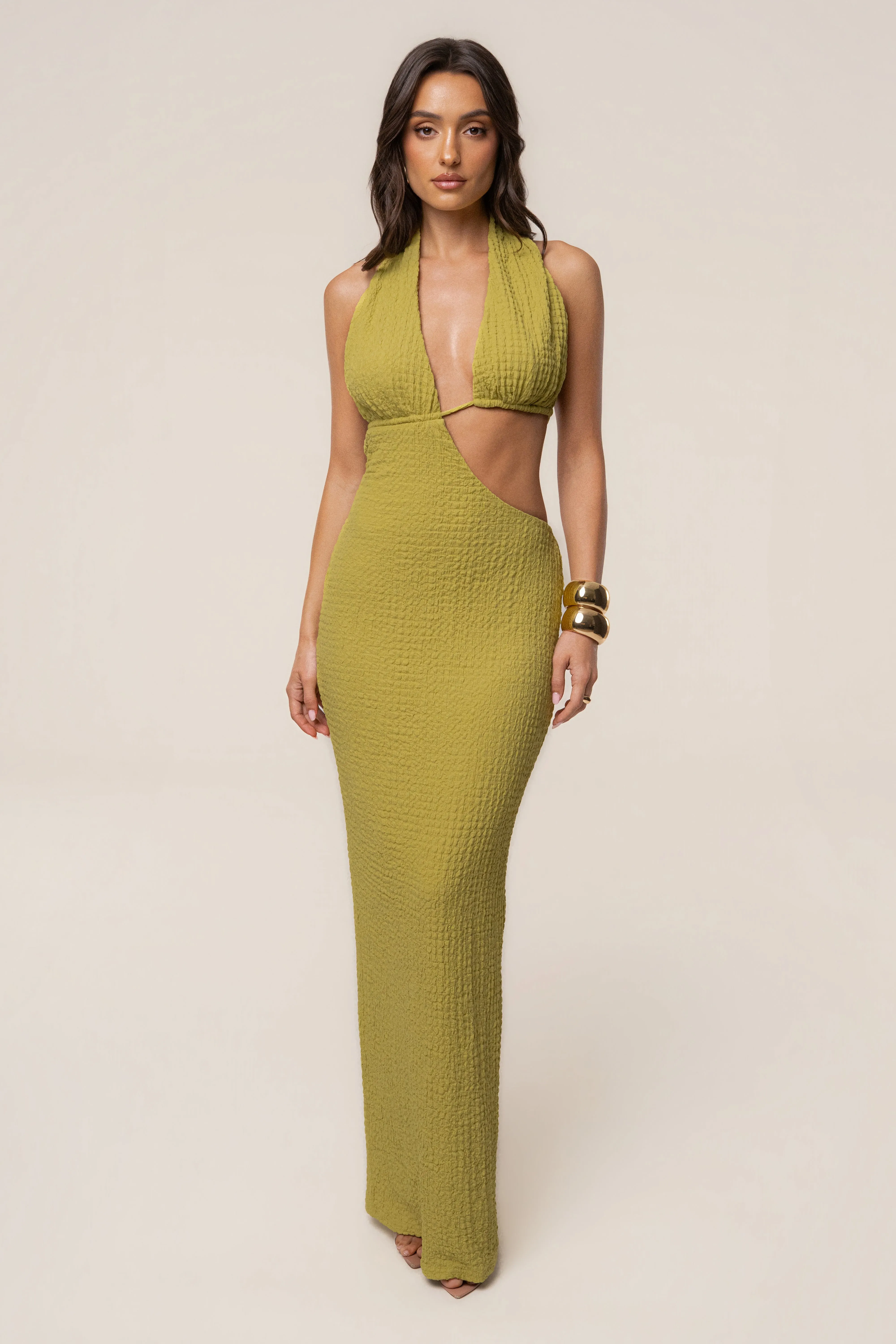 Lime Sculpted Ease Maxi Dress sold by JLUXLABEL