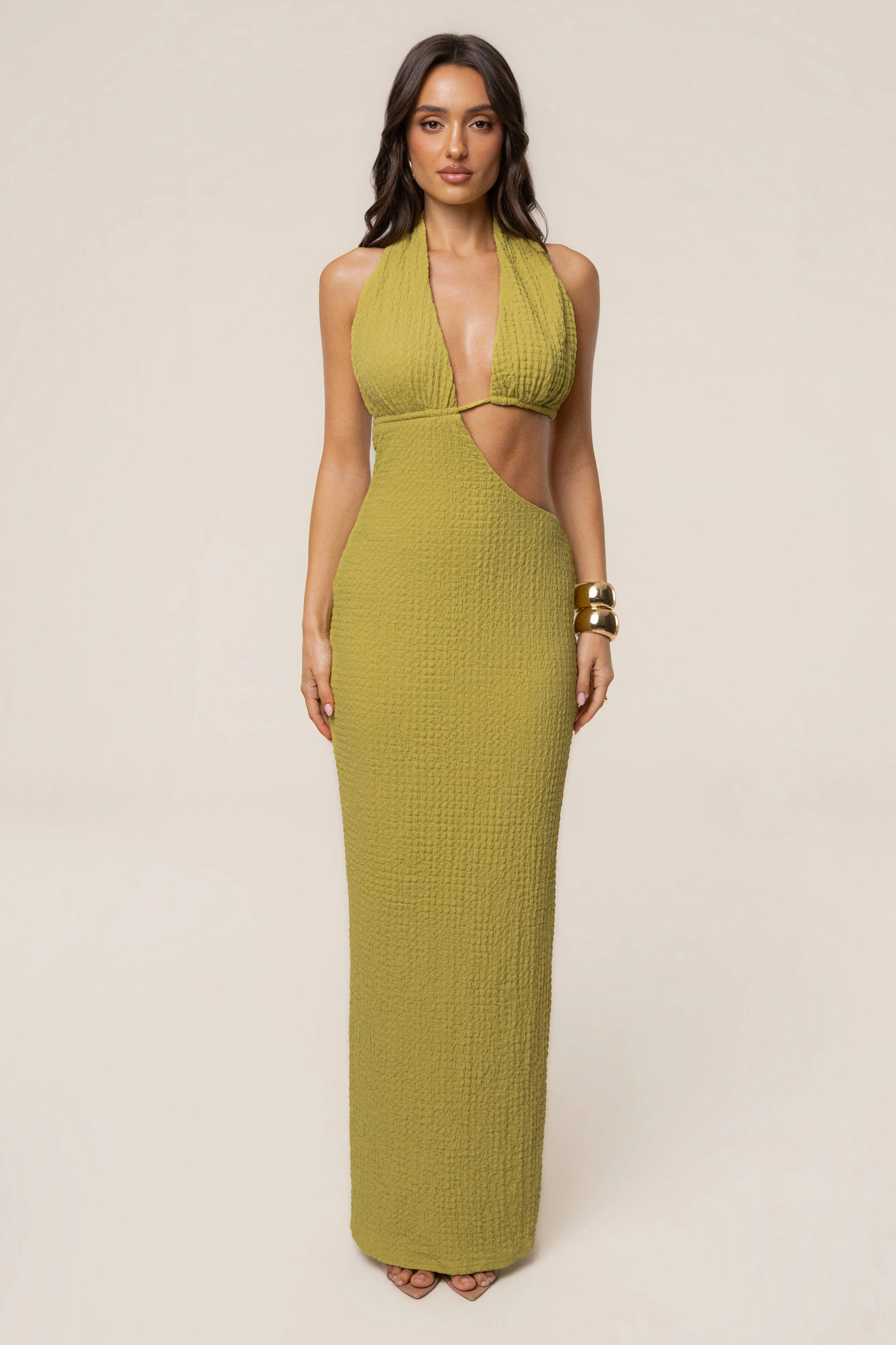 Lime Sculpted Ease Maxi Dress sold by JLUXLABEL product image thumbnail 3