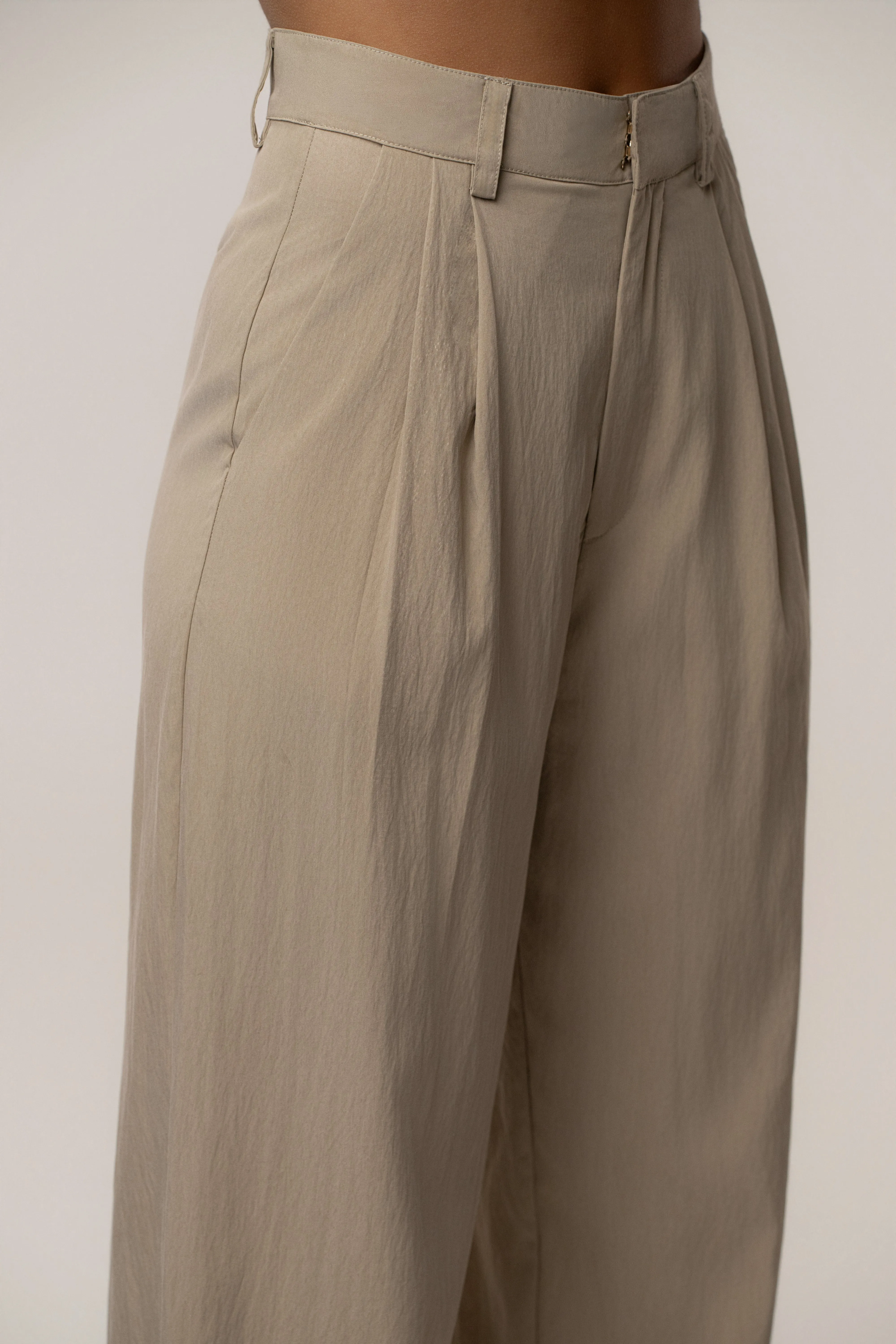 Taupe Essential Flow Trouser sold by JLUXLABEL product image thumbnail 3