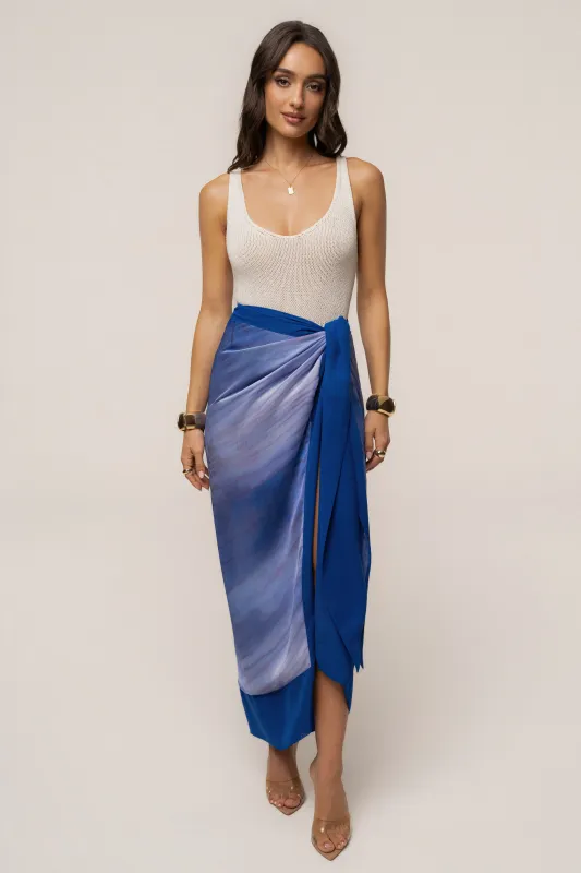 Blue Bahía Wrap Skirt made by JLUXLABEL