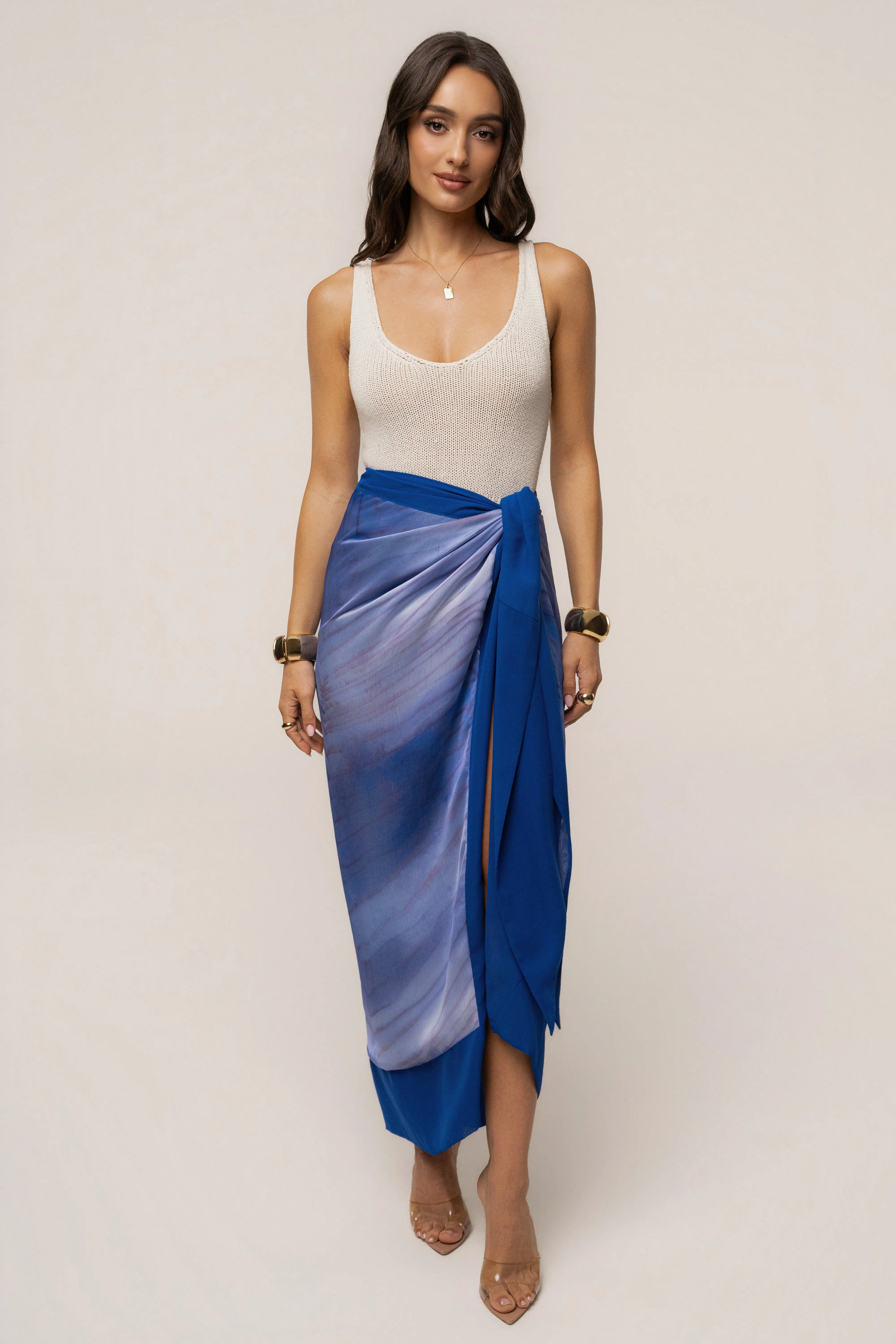 Blue Bahía Wrap Skirt sold by JLUXLABEL