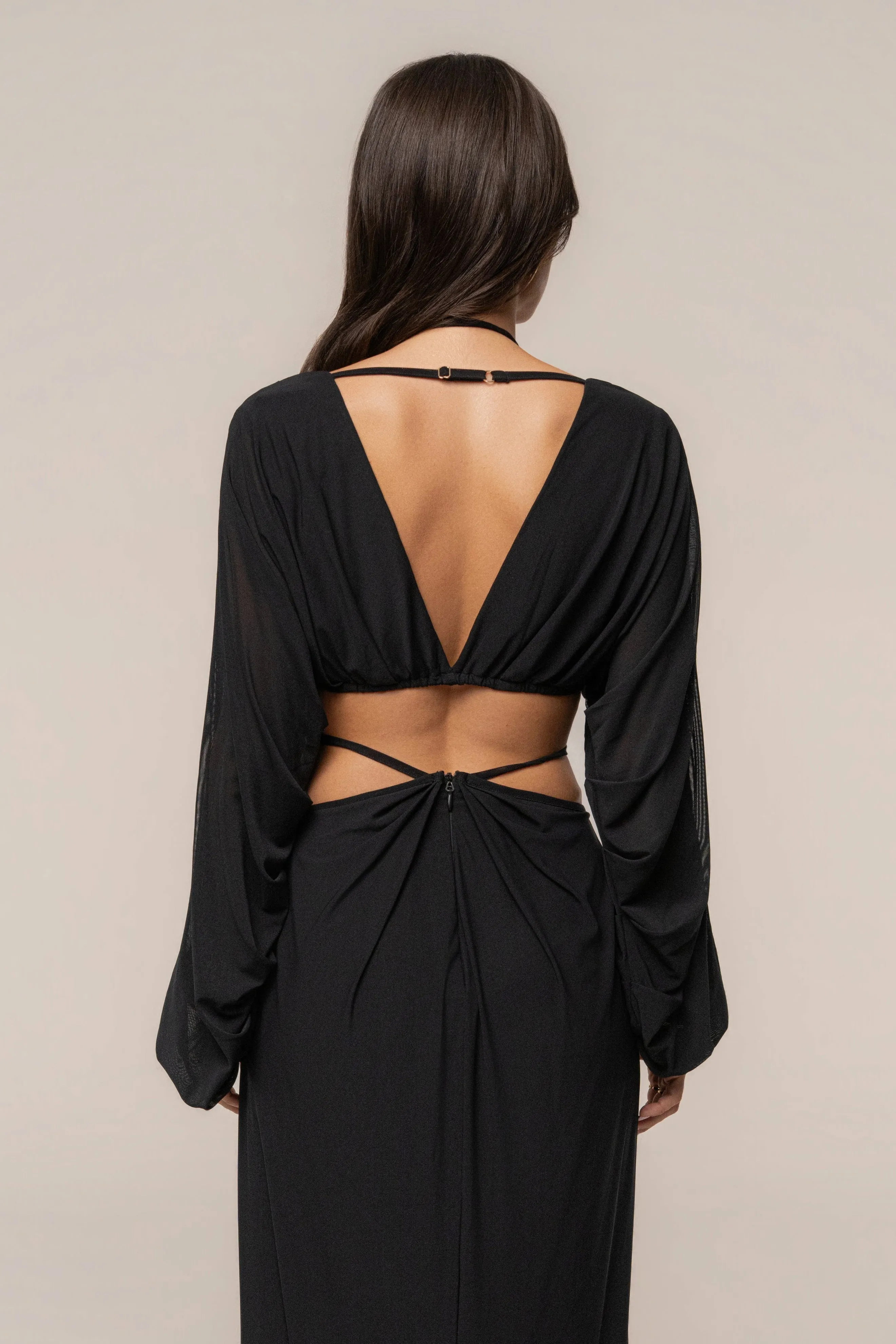 Black Selene Draped Top sold by JLUXLABEL product image thumbnail 2