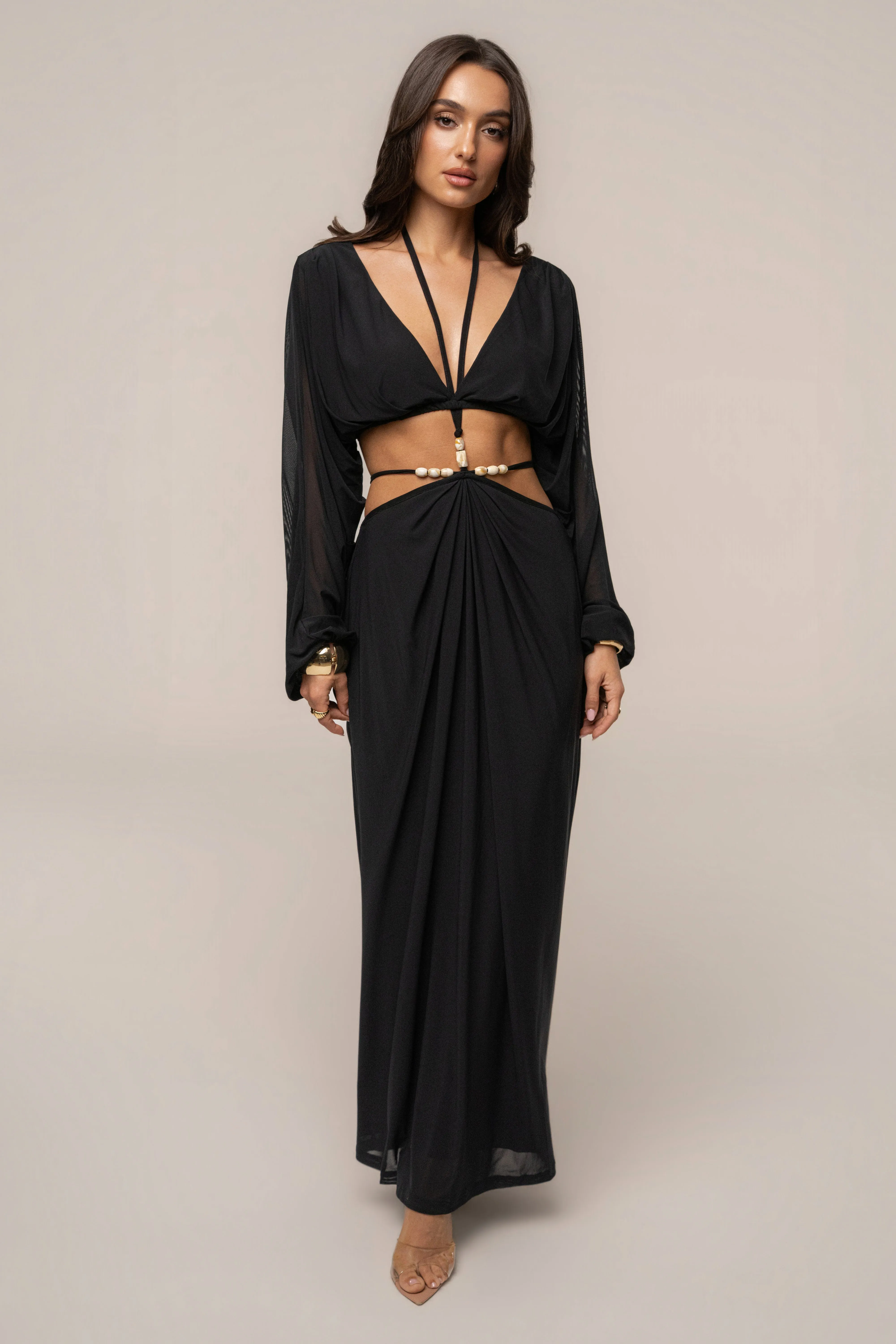 Black Selene Draped Top sold by JLUXLABEL product image thumbnail 3