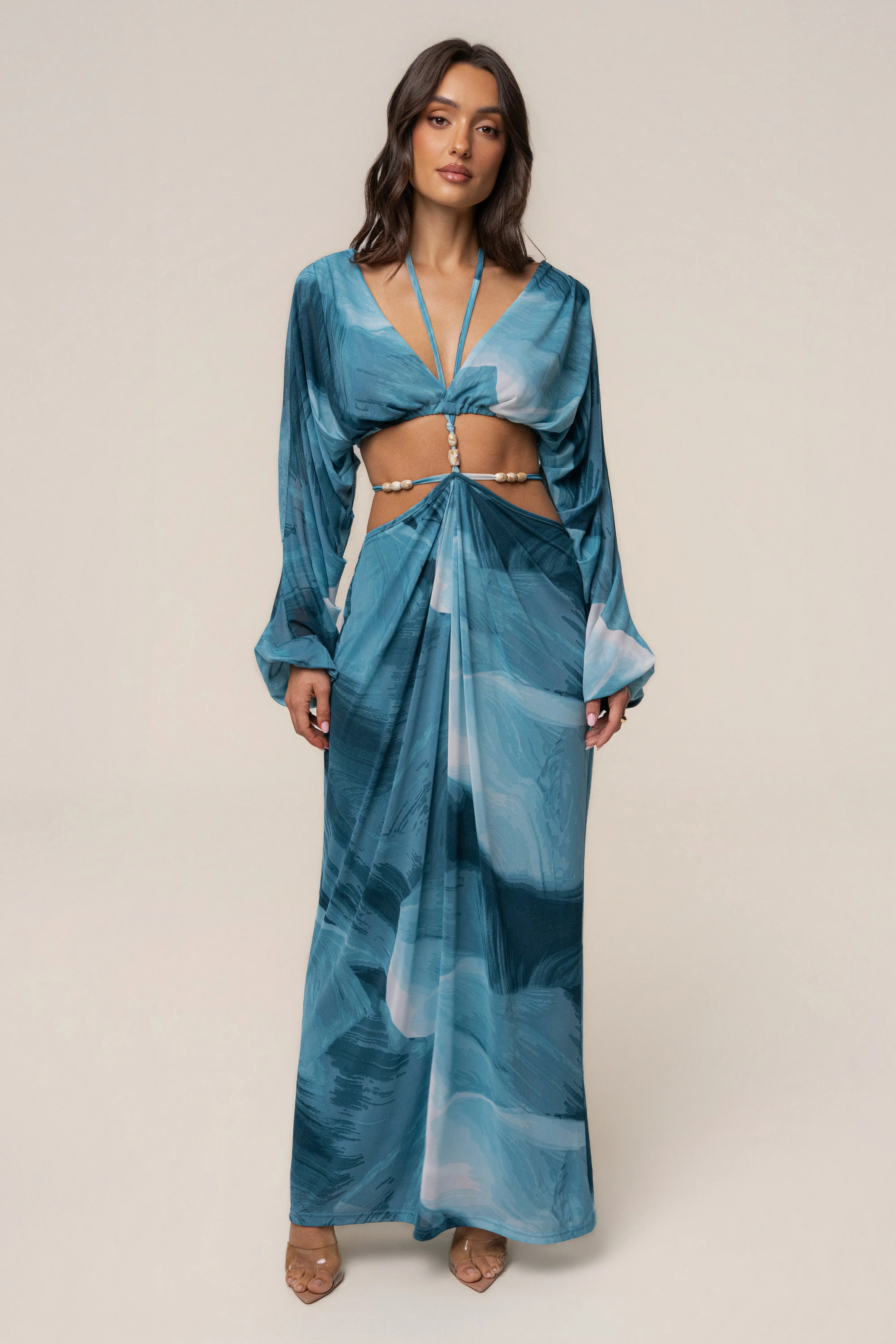 Sunset Blue Selene Draped Top sold by JLUXLABEL product image thumbnail 5