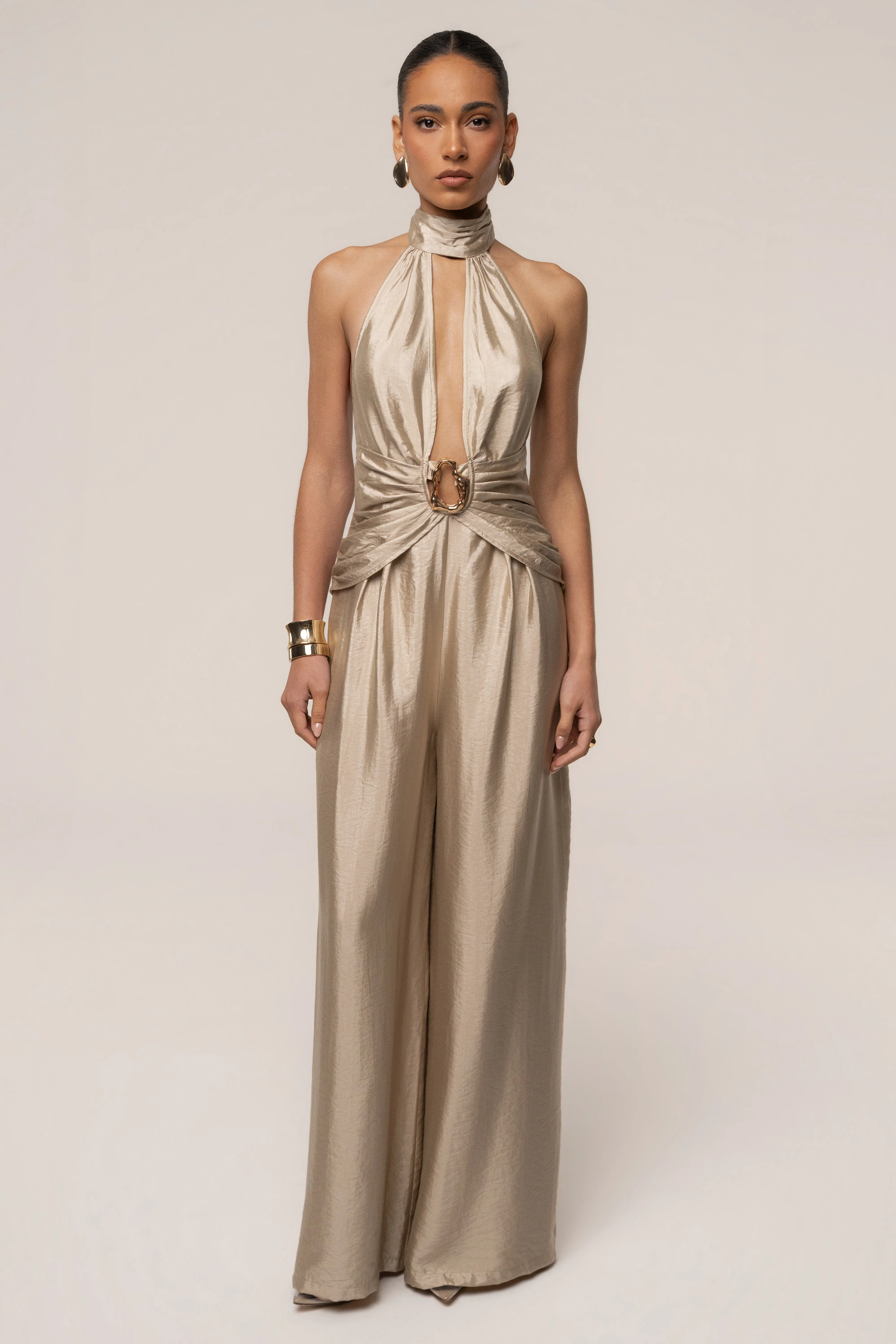 Gold Accent Jumpsuit sold by JLUXLABEL