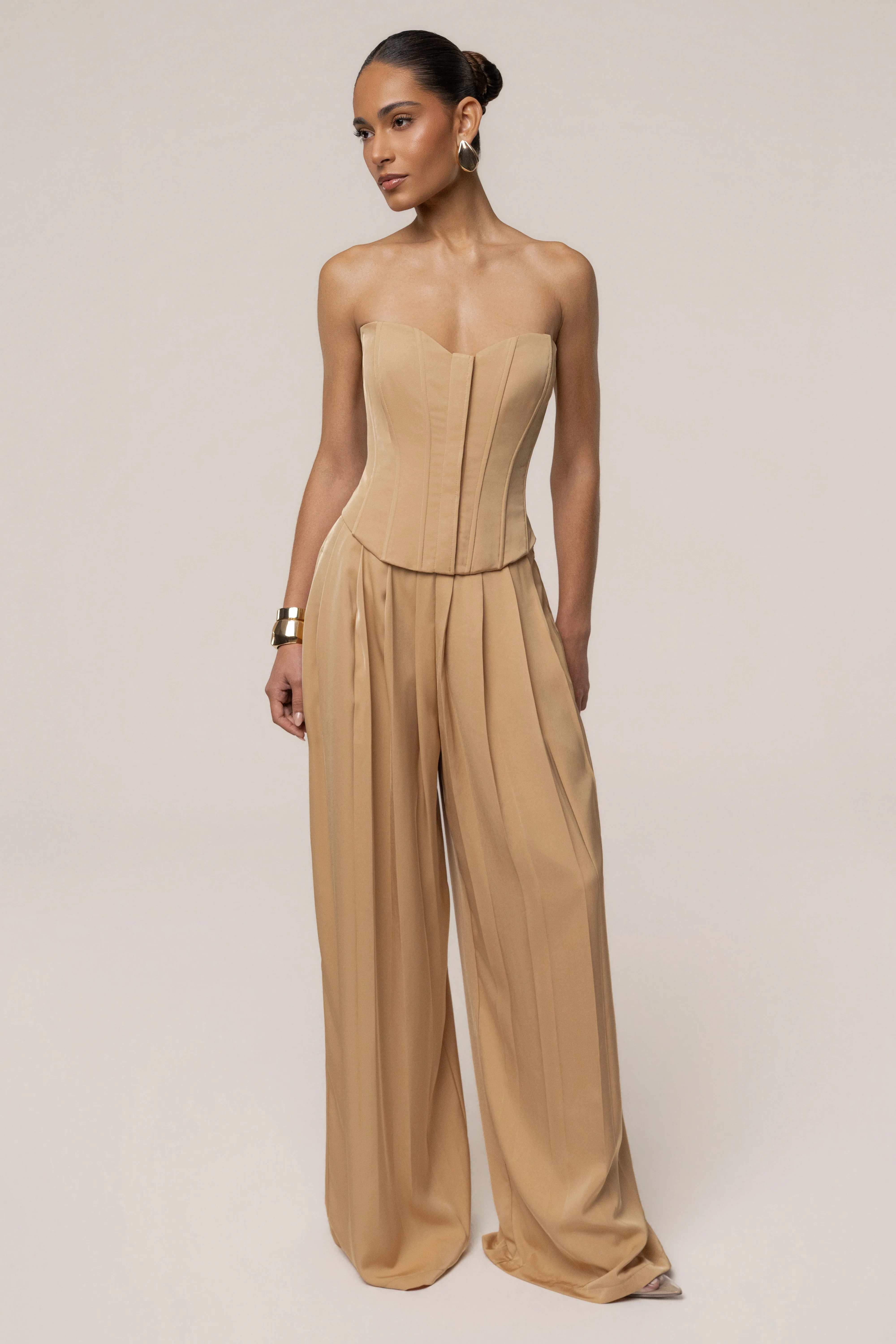 Beige Viv Satin Bustier Top sold by JLUXLABEL product image thumbnail 2
