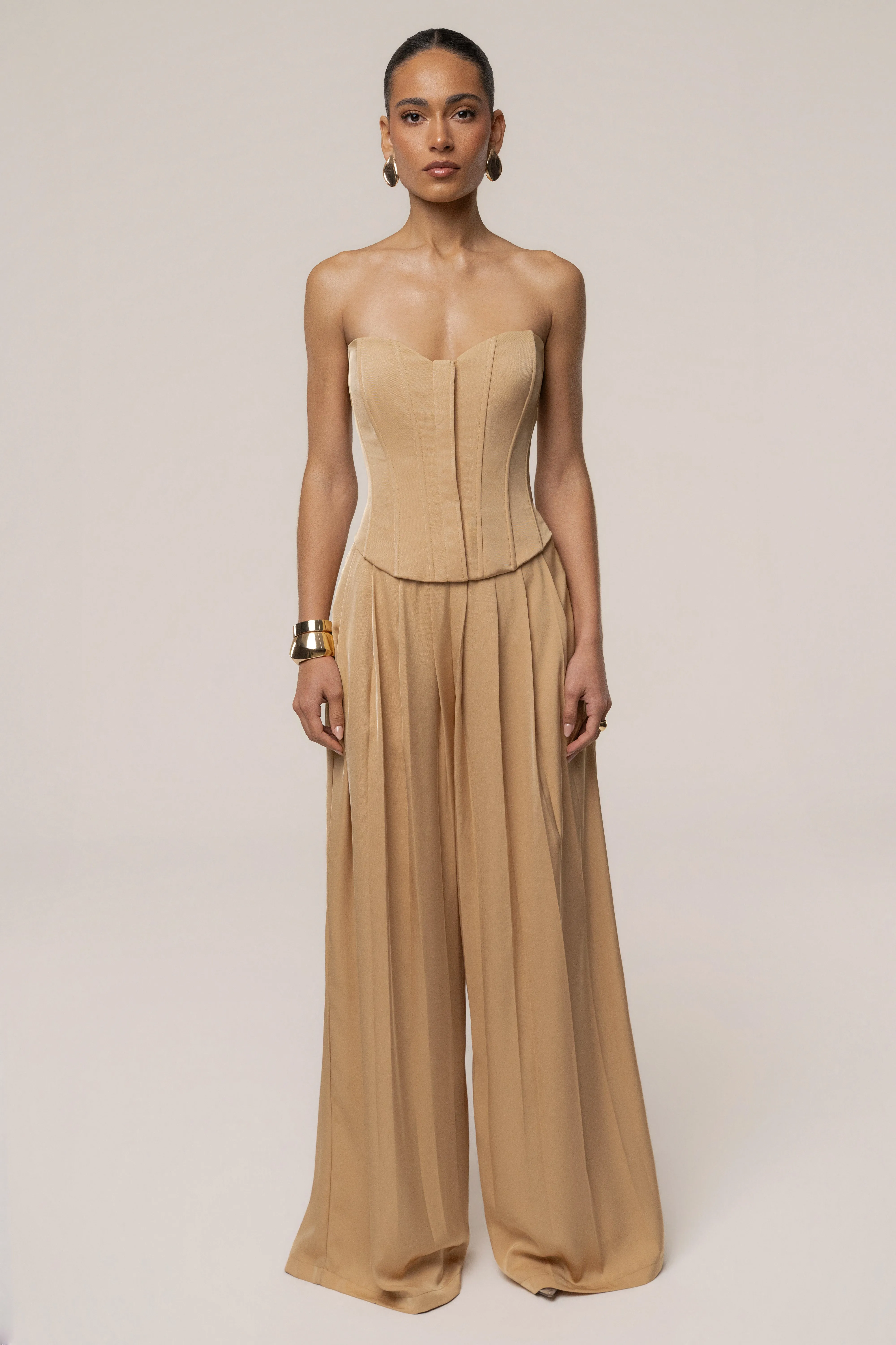 Beige Viv Satin Bustier Top sold by JLUXLABEL product image thumbnail 5