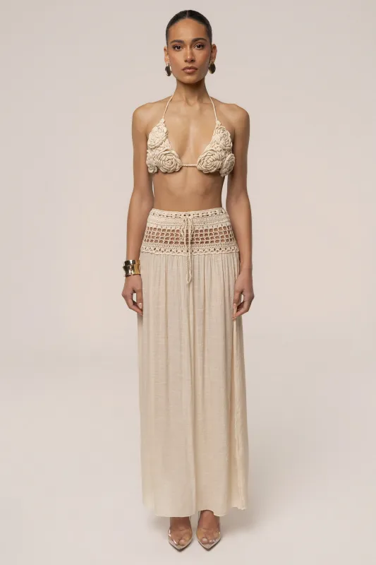 Beige Resort Crochet Maxi Skirt made by JLUXLABEL