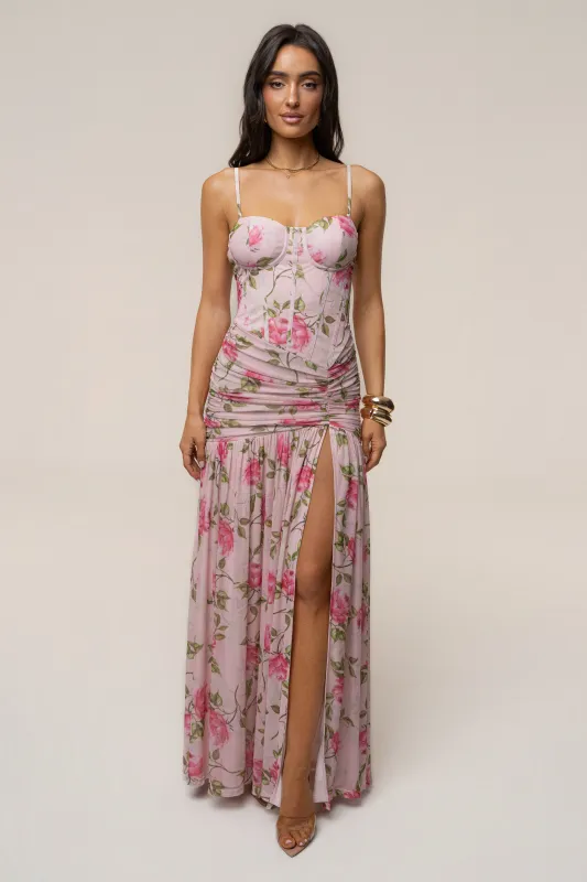 Pink Blooming Elegance Maxi Dress made by JLUXLABEL
