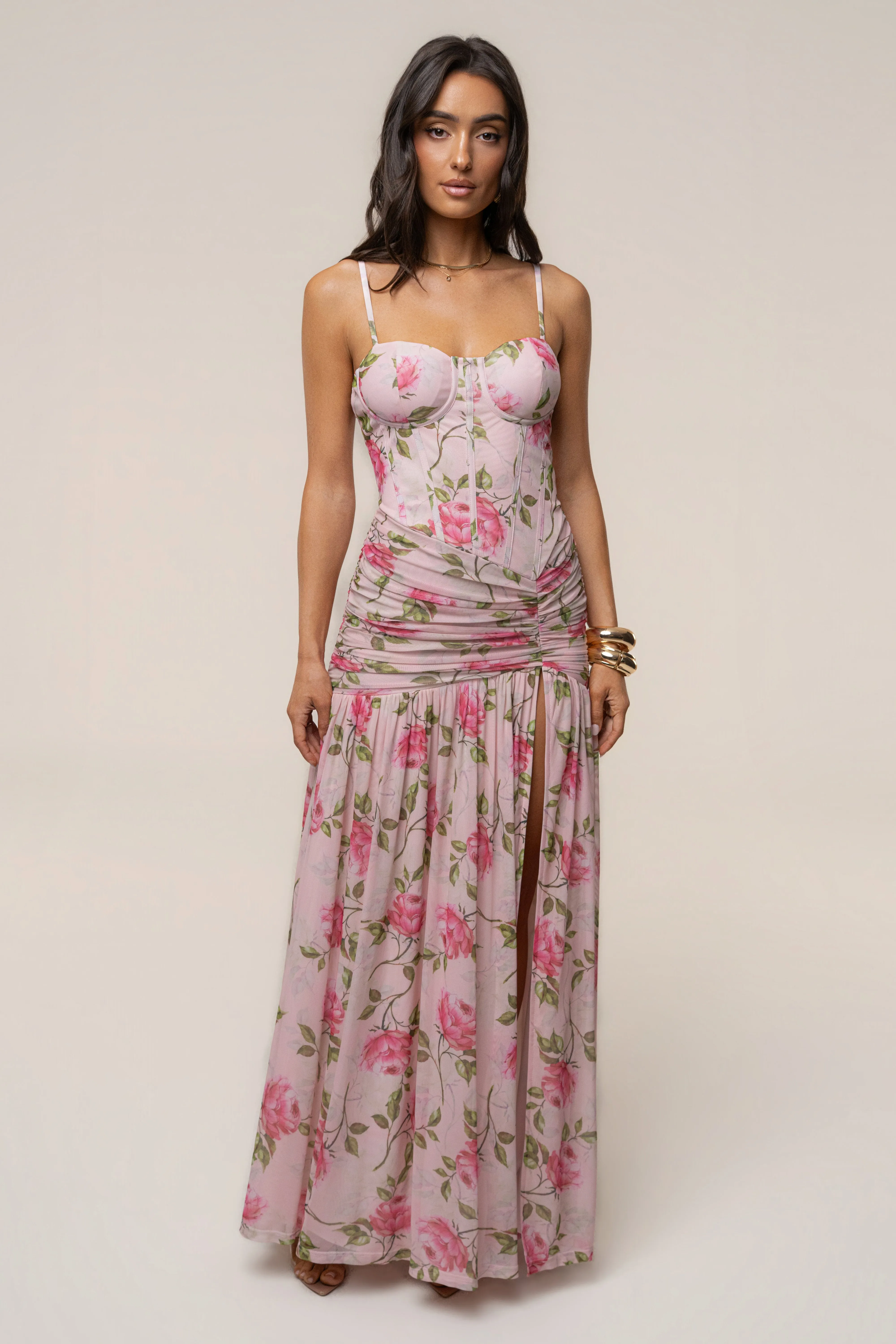 Pink Blooming Elegance Maxi Dress sold by JLUXLABEL product image thumbnail 3
