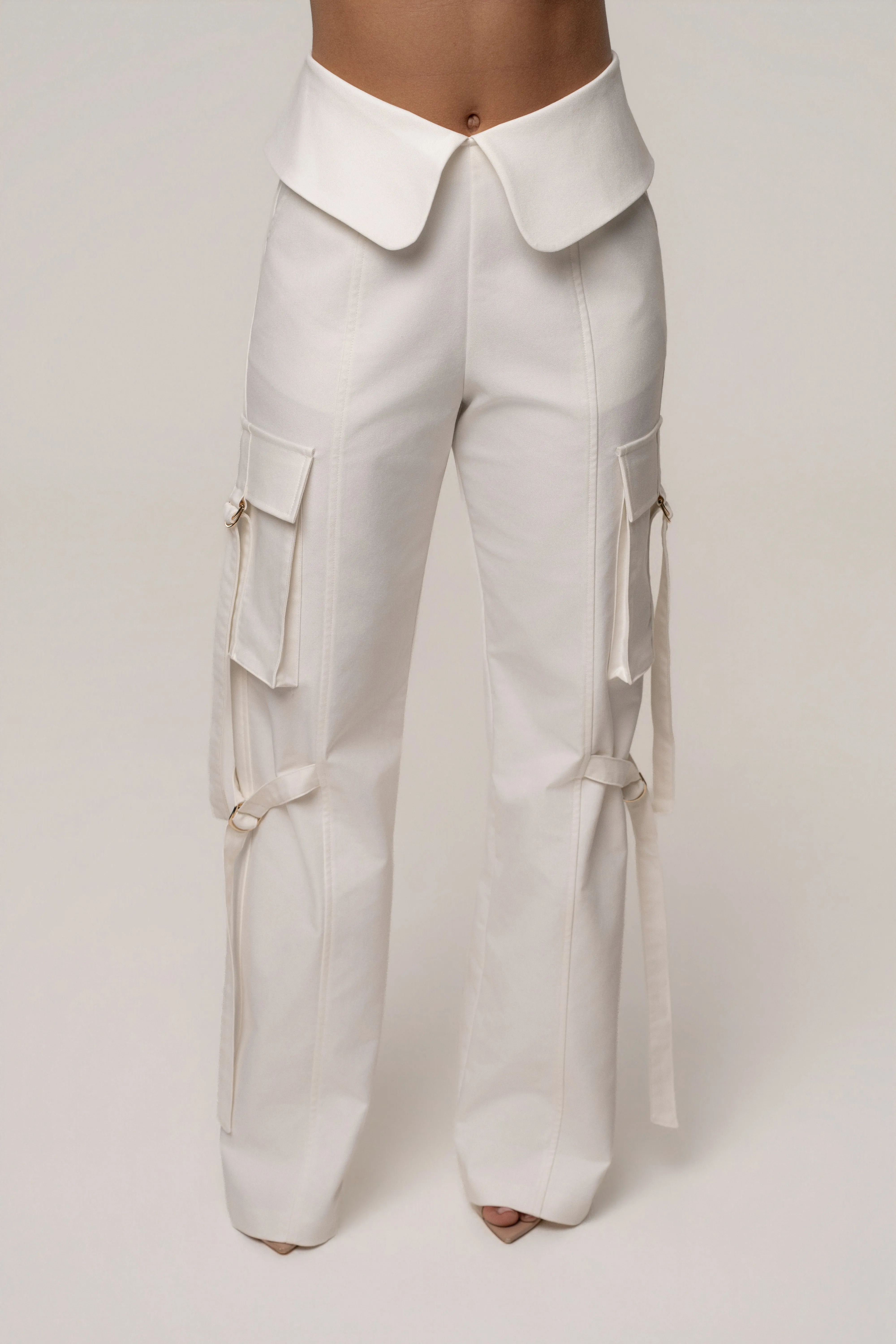 Cream Downtown Cargo Pant sold by JLUXLABEL product image thumbnail 2