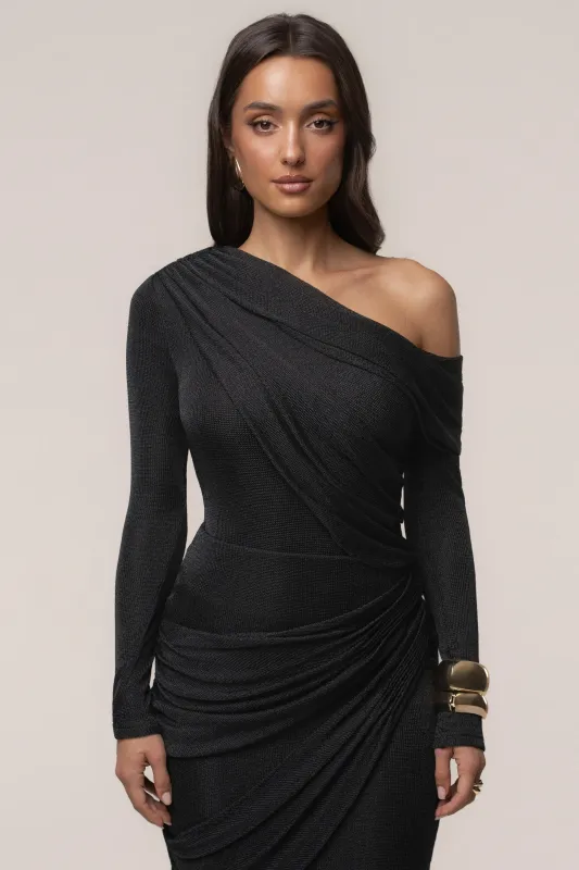 Black Opulent Metallic Bodysuit made by JLUXLABEL