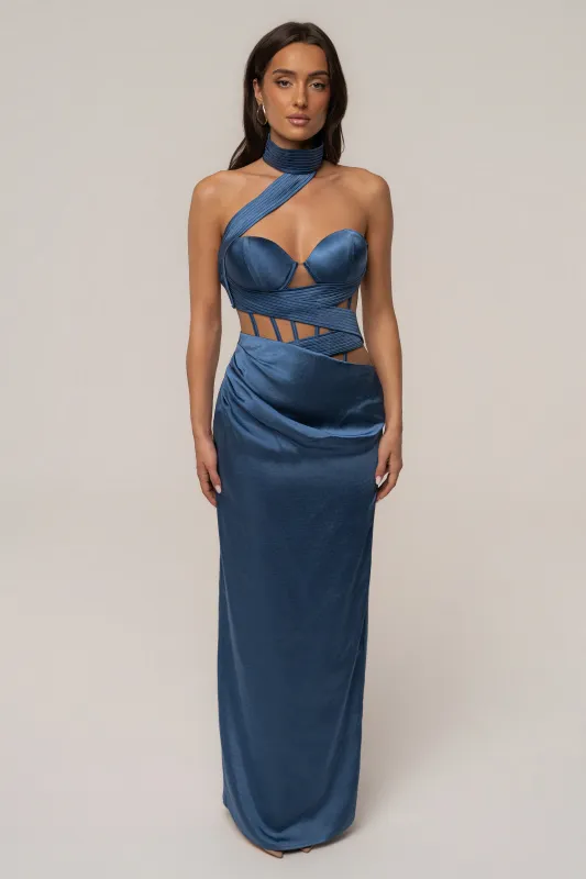 Blue Golden Hour Corset Maxi Dress made by JLUXLABEL