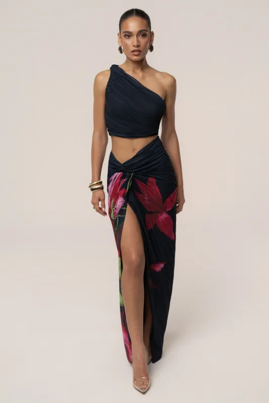 Navy Havana Pleat Skirt Set made by JLUXLABEL