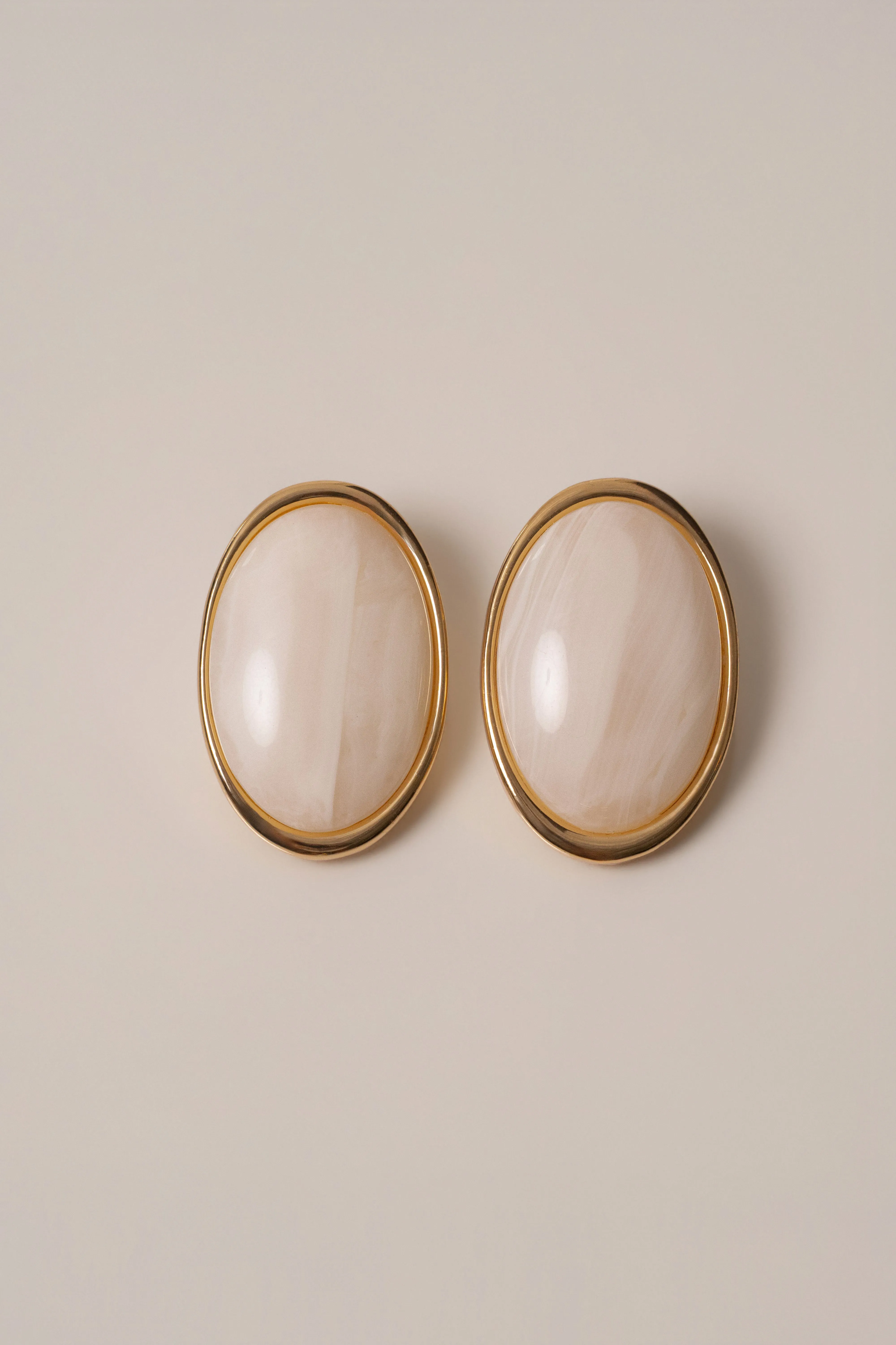 Ivory Alessia Oval Earrings sold by JLUXLABEL