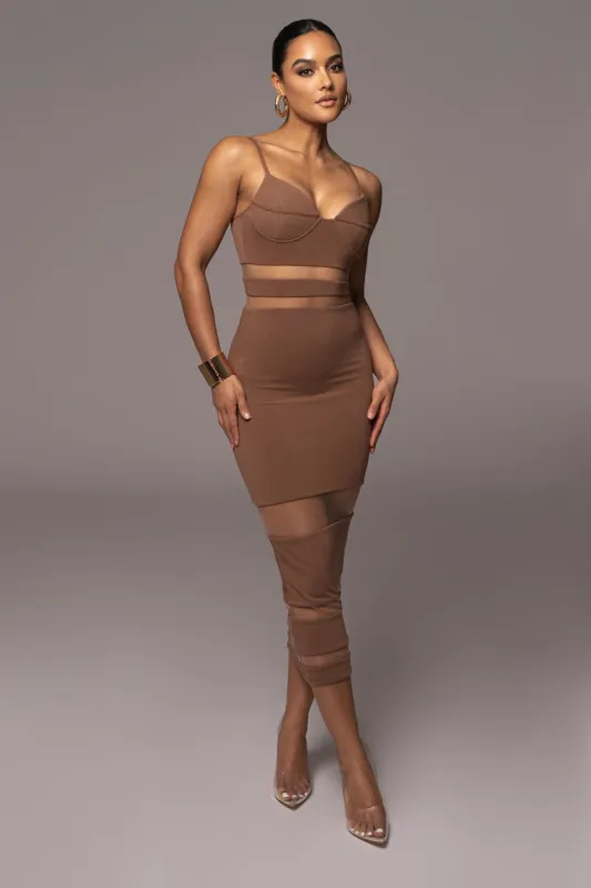 Pecan Alysiha Midi Dress sold by JLUXLABEL