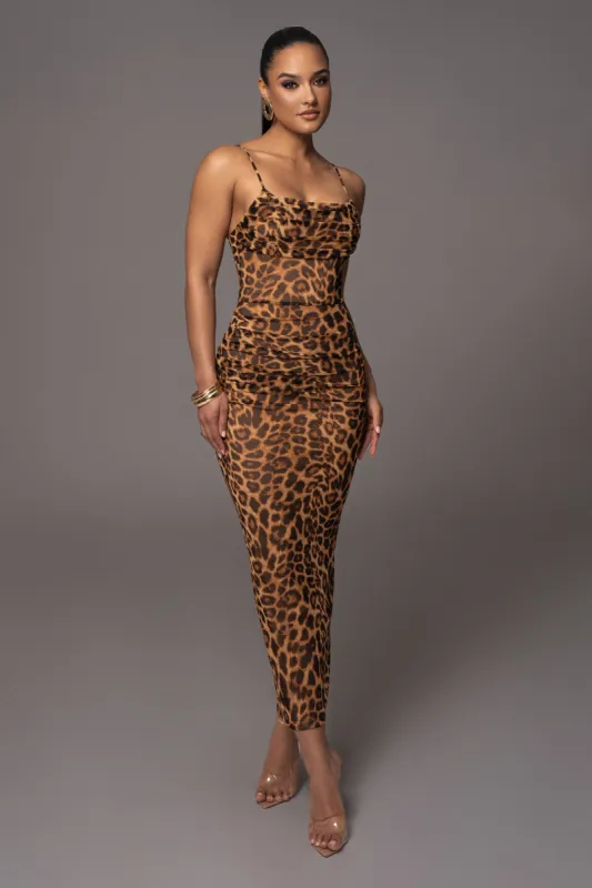 Leopard Make An Entrance Cowl Neck Dress sold by JLUXLABEL