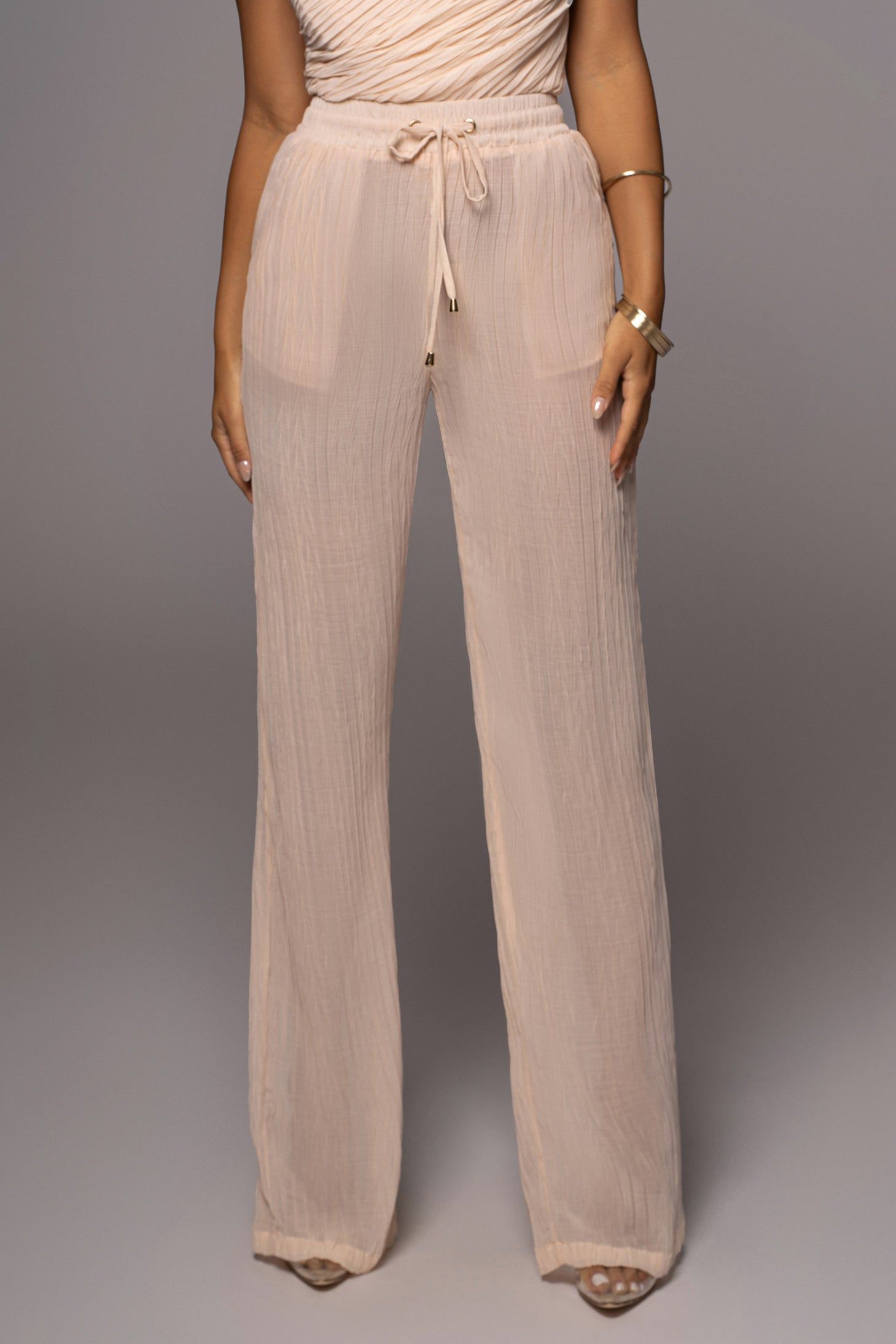 Champagne Jaziel Pleated Pants sold by JLUXLABEL product image thumbnail 3