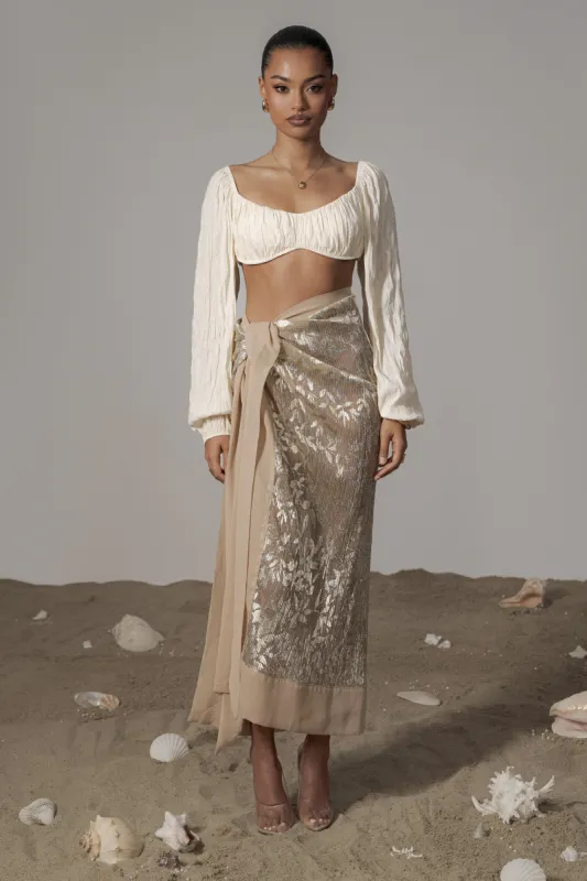 Gold Positano Printed Sarong Skirt sold by JLUXLABEL
