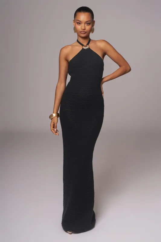 Black Overseas Halter Maxi Dress sold by JLUXLABEL