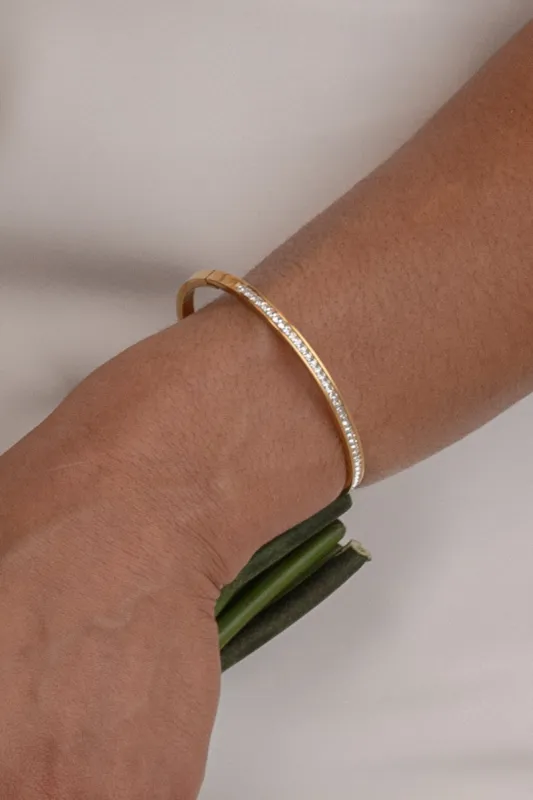 Gold Love Paved Hinge Bracelet sold by JLUXLABEL