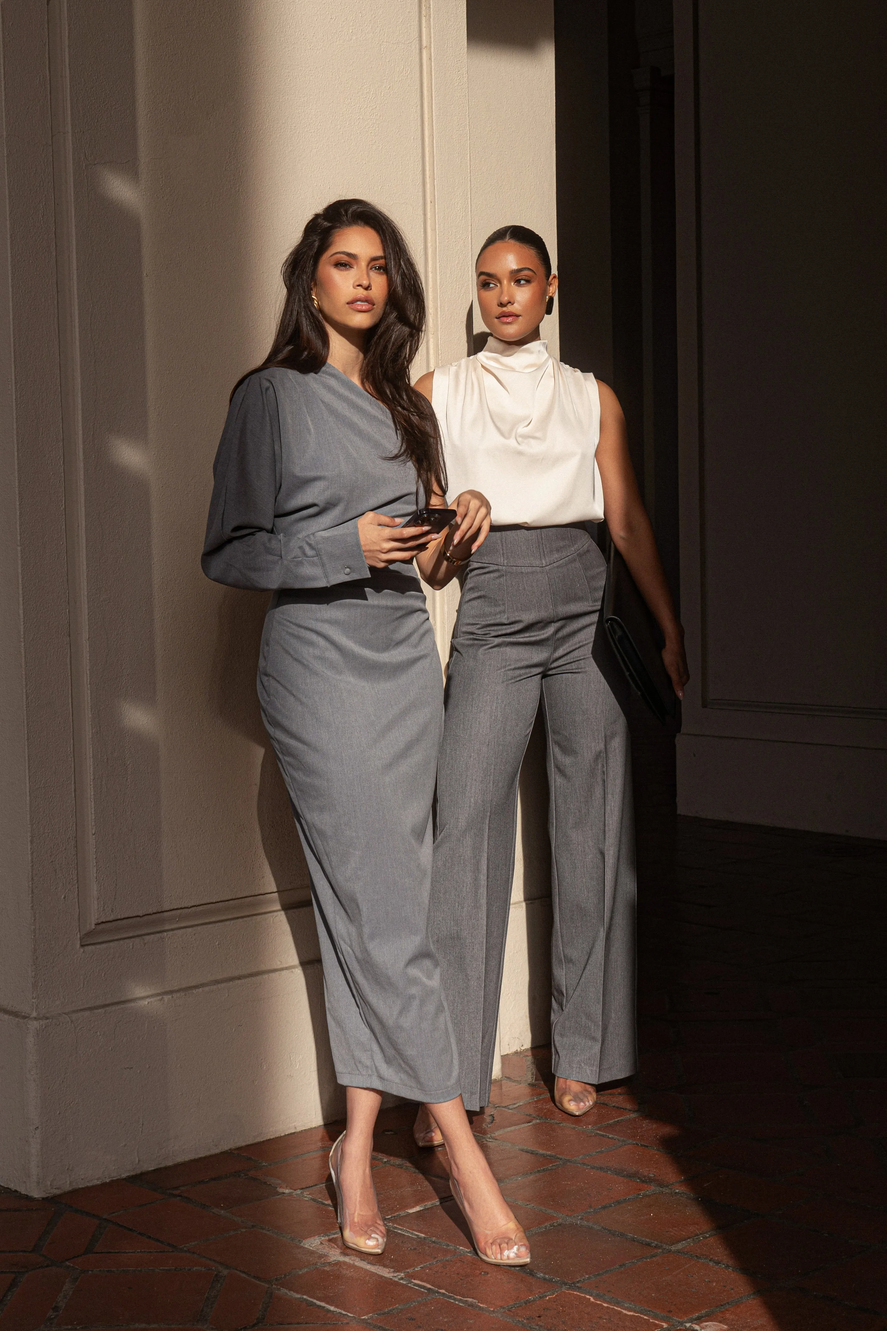 Grey Racheal One Shoulder Midi Dress sold by JLUXLABEL product image thumbnail 3