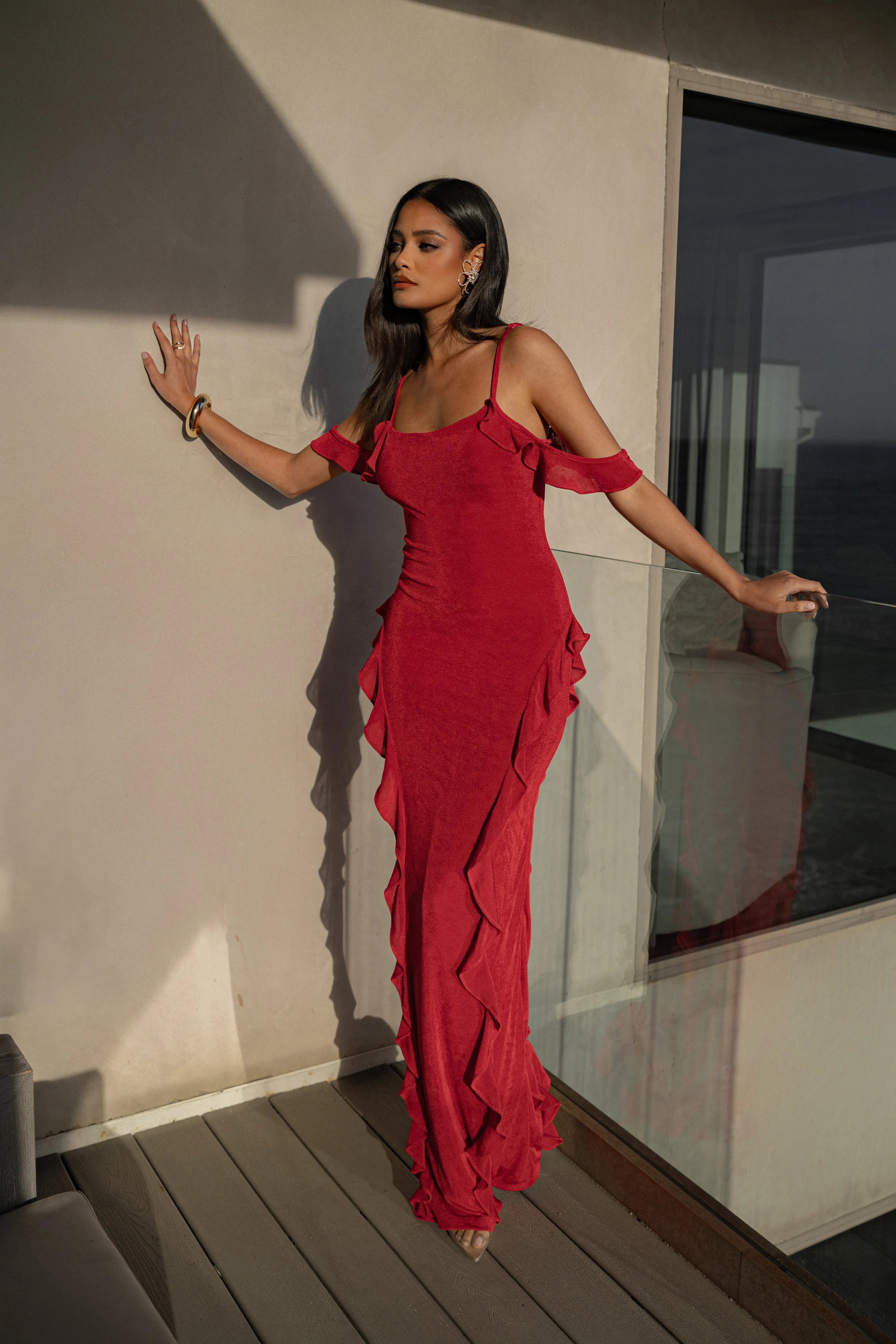 Red Maude Maxi Dress sold by JLUXLABEL product image thumbnail 4