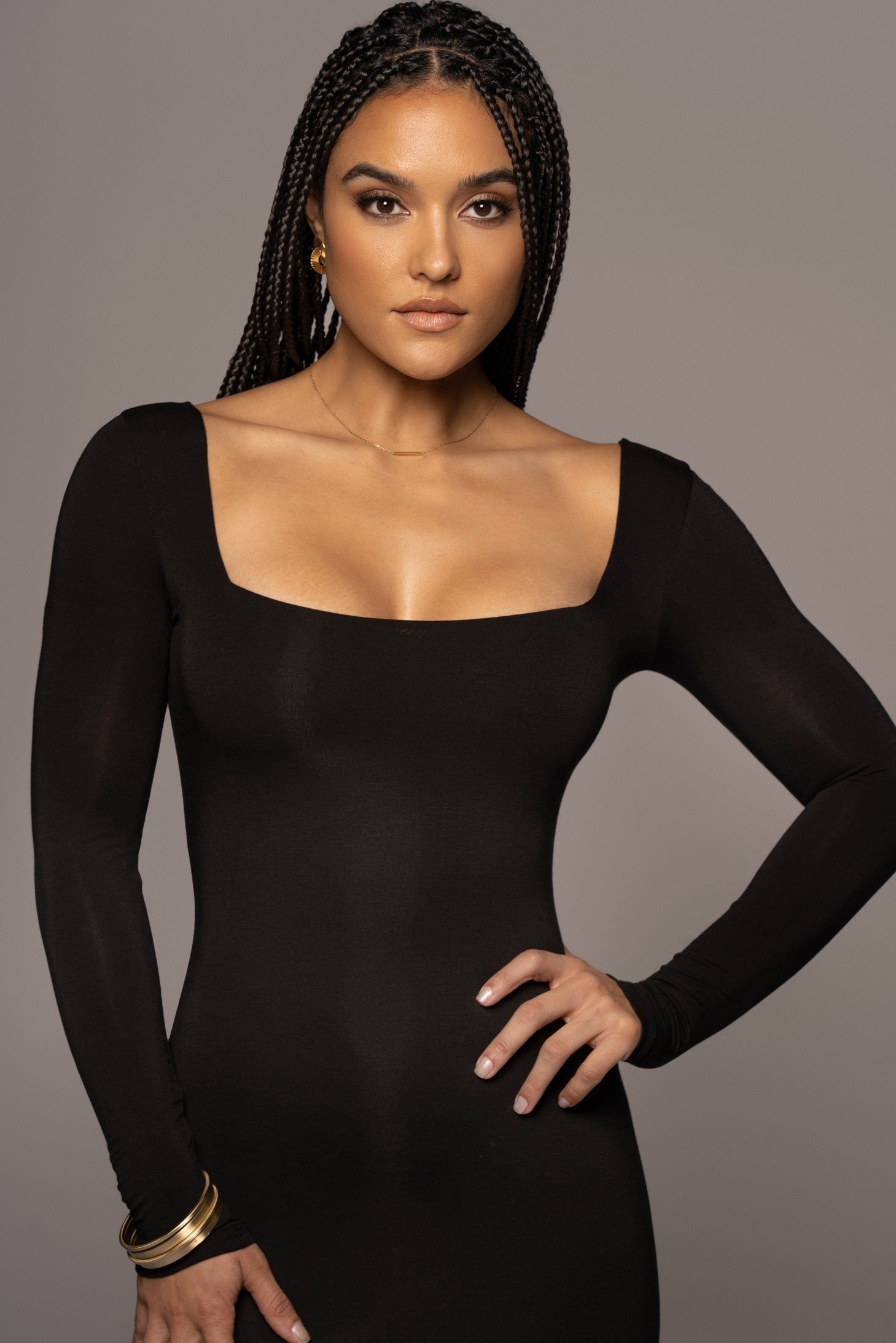 Black Madelyn Midi Dress sold by JLUXLABEL product image thumbnail 3