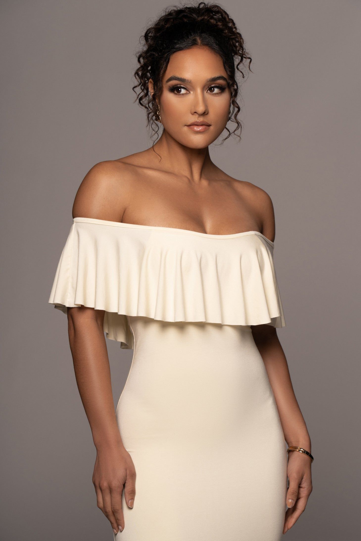 Buttercream Estelle Ruffled Maxi Dress sold by JLUXLABEL product image thumbnail 5