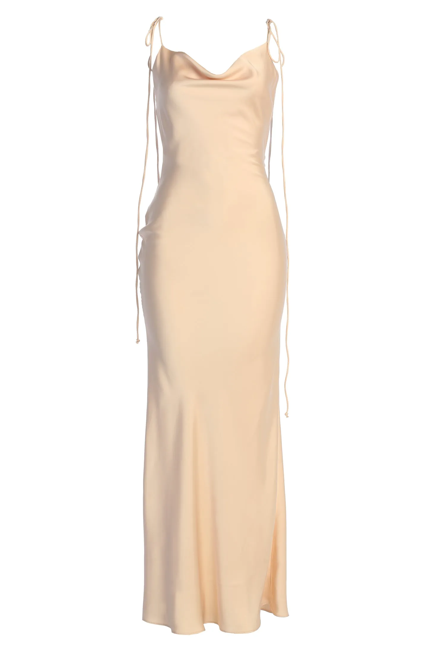 Champagne Irresistible Satin Maxi Dress sold by JLUXLABEL product image thumbnail 3
