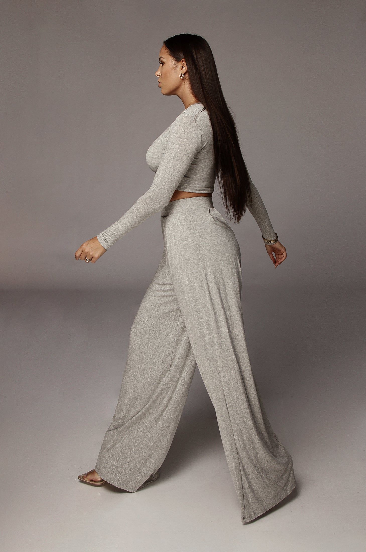 Jluxbasix Grey Devyn Wide Leg Pants sold by JLUXLABEL product image thumbnail 4